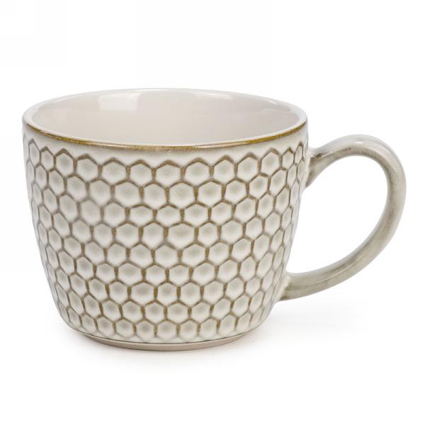 Tasse motif ruche d'abeille Crème