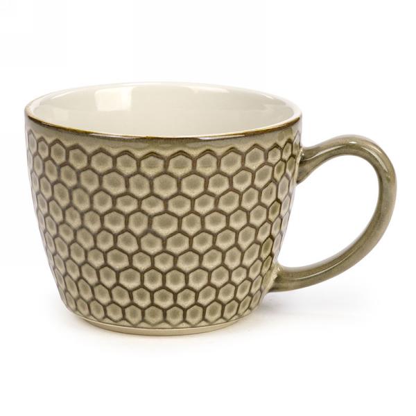 Tasse motif ruche d'abeille Beige