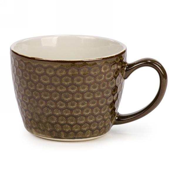 Tasse motif ruche d'abeille Brun