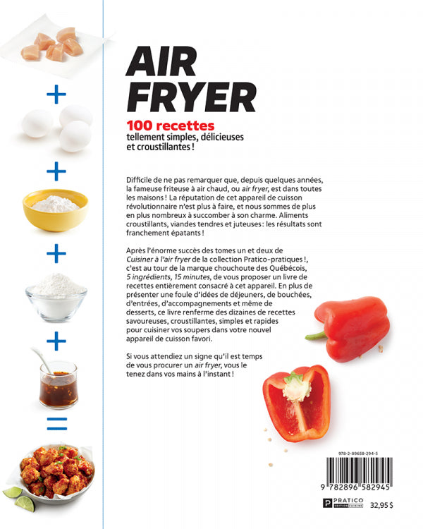 COLLECTIF - Air fryer en 5-15 : 100 recettes tellement simples, délicieuses  et croustillantes - Bases & techniques - LIVRES -  - Livres  + cadeaux + jeux