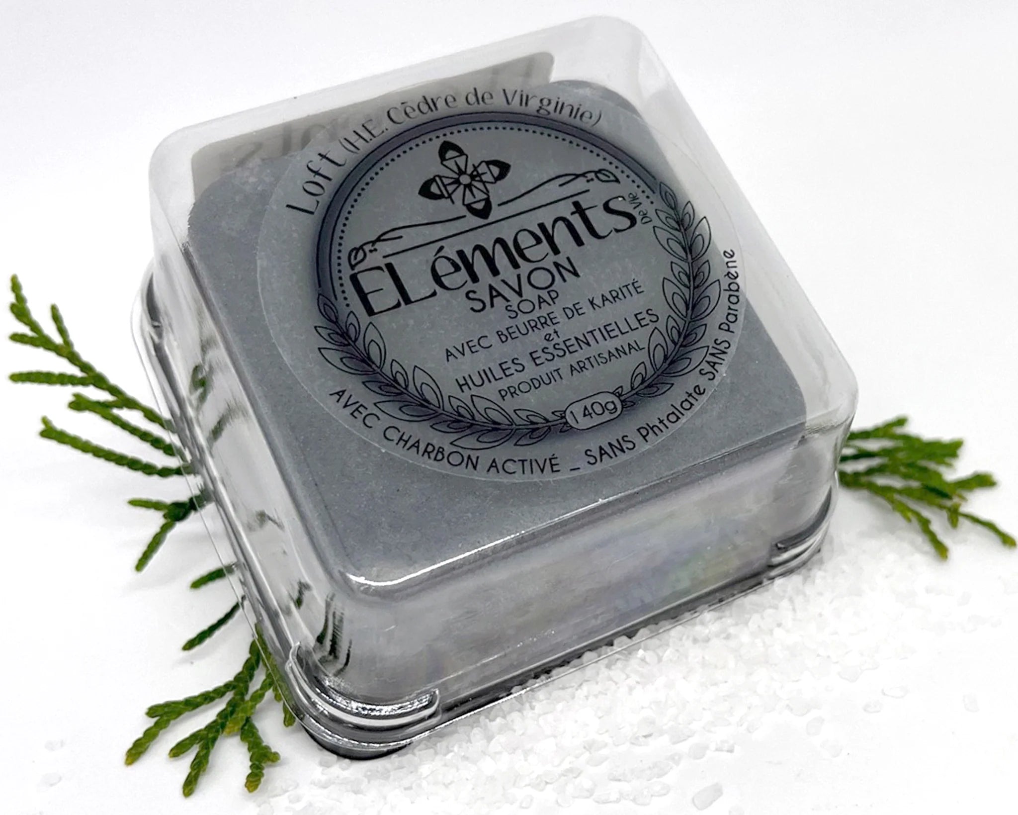Savon artisanal Loft avec charbon 140g - Éléments de vie