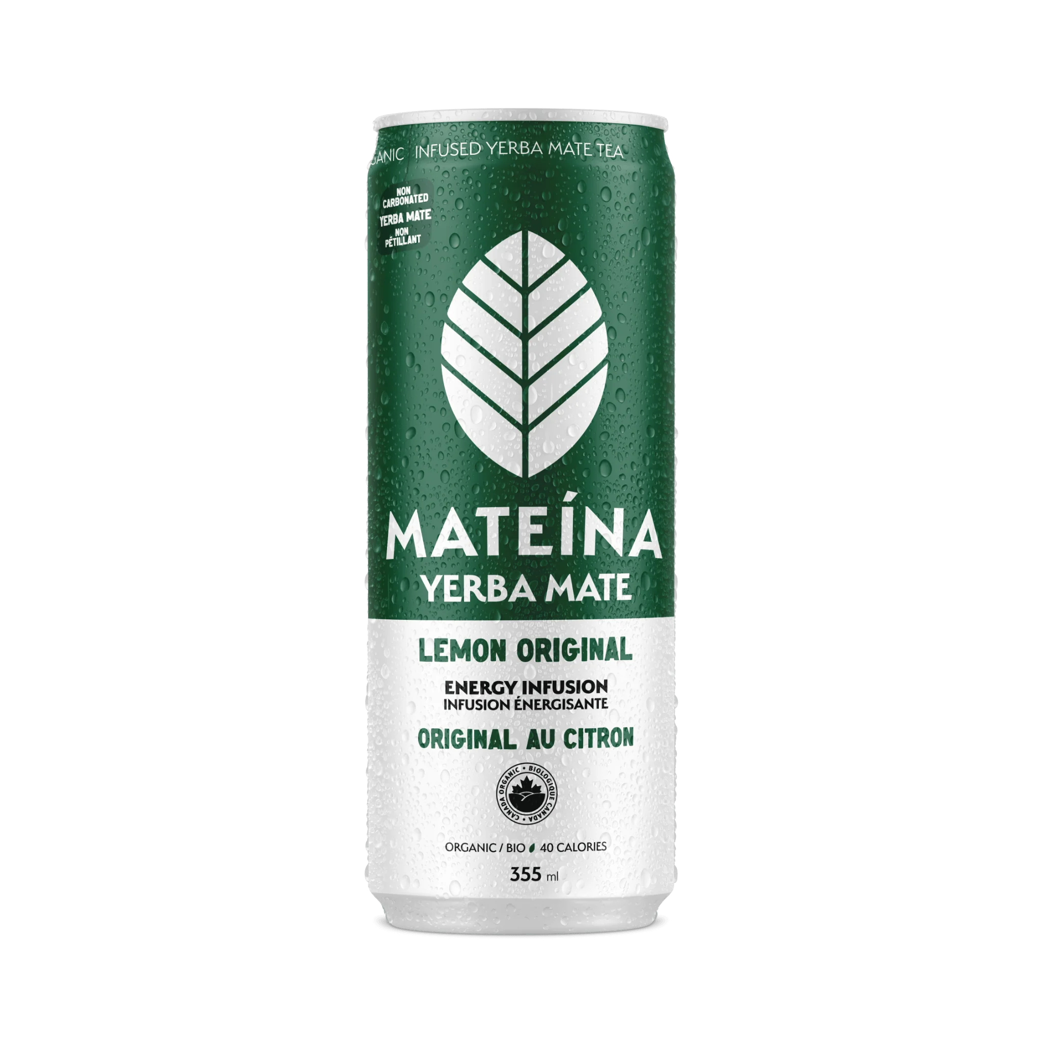 Boisson énergisante Yerba Mate au citron zéro calorie 355 ml - Mateina