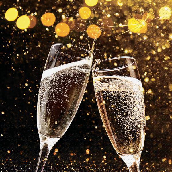 Ensemble de 20 serviettes de table en papier Champagne