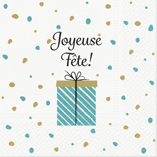 Ensemble de 20 serviettes de table en papier Joyeuse Fête