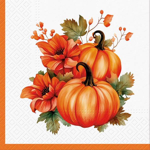 Set of 20 Pumpkin Paper Napkins