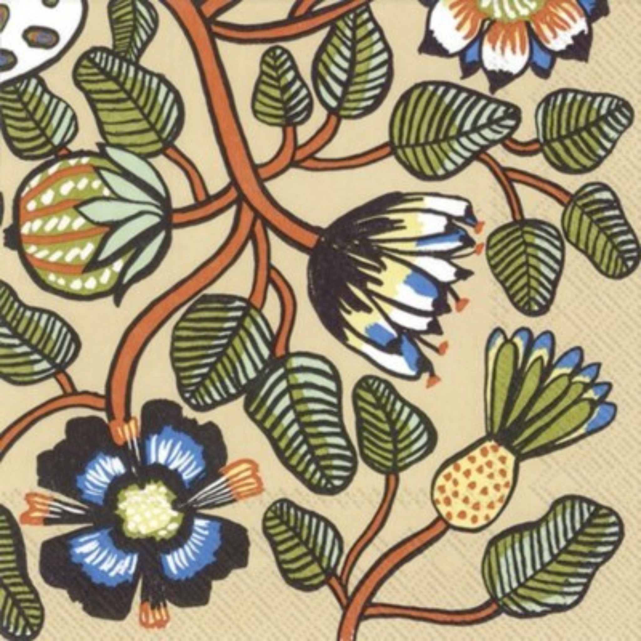 Ensemble de 20 serviettes en papier Fleuri