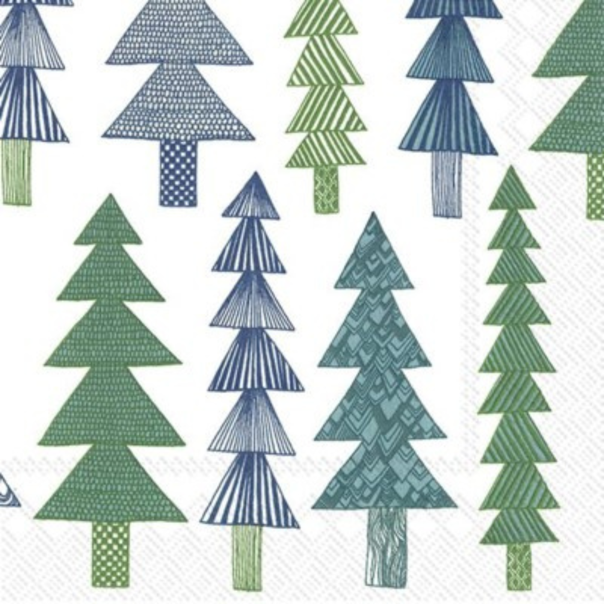 Ensemble de 20 serviettes en papier Sapins verts
