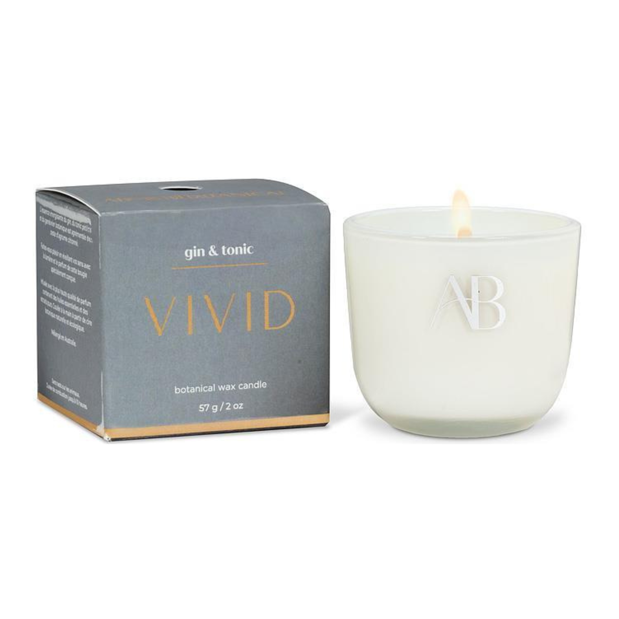 Chandelle parfumée au gin et tonic sur piédestal 57 g - Aromabotanical