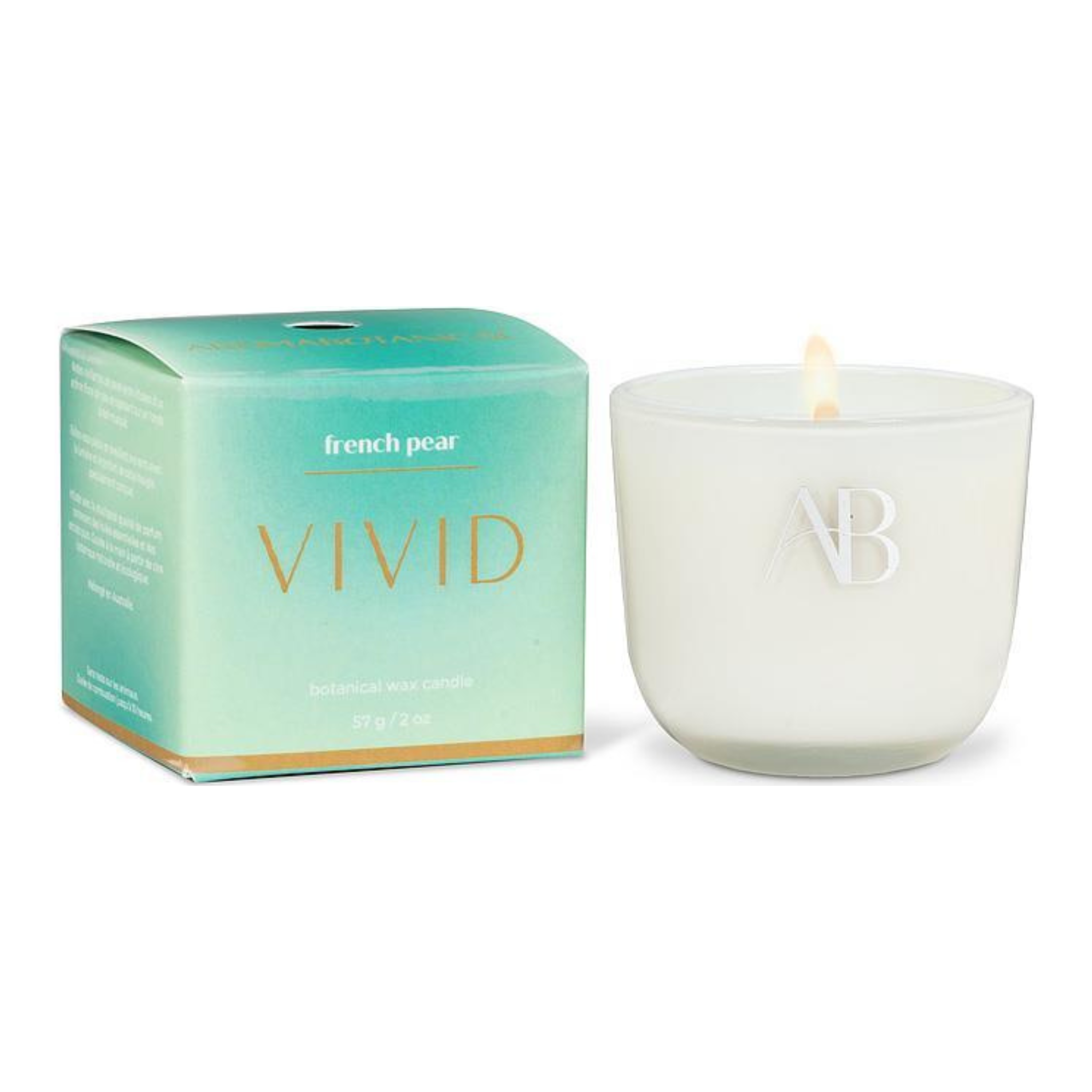 Chandelle parfumée à la poire française sur piédestal 57 g - Aromabotanical