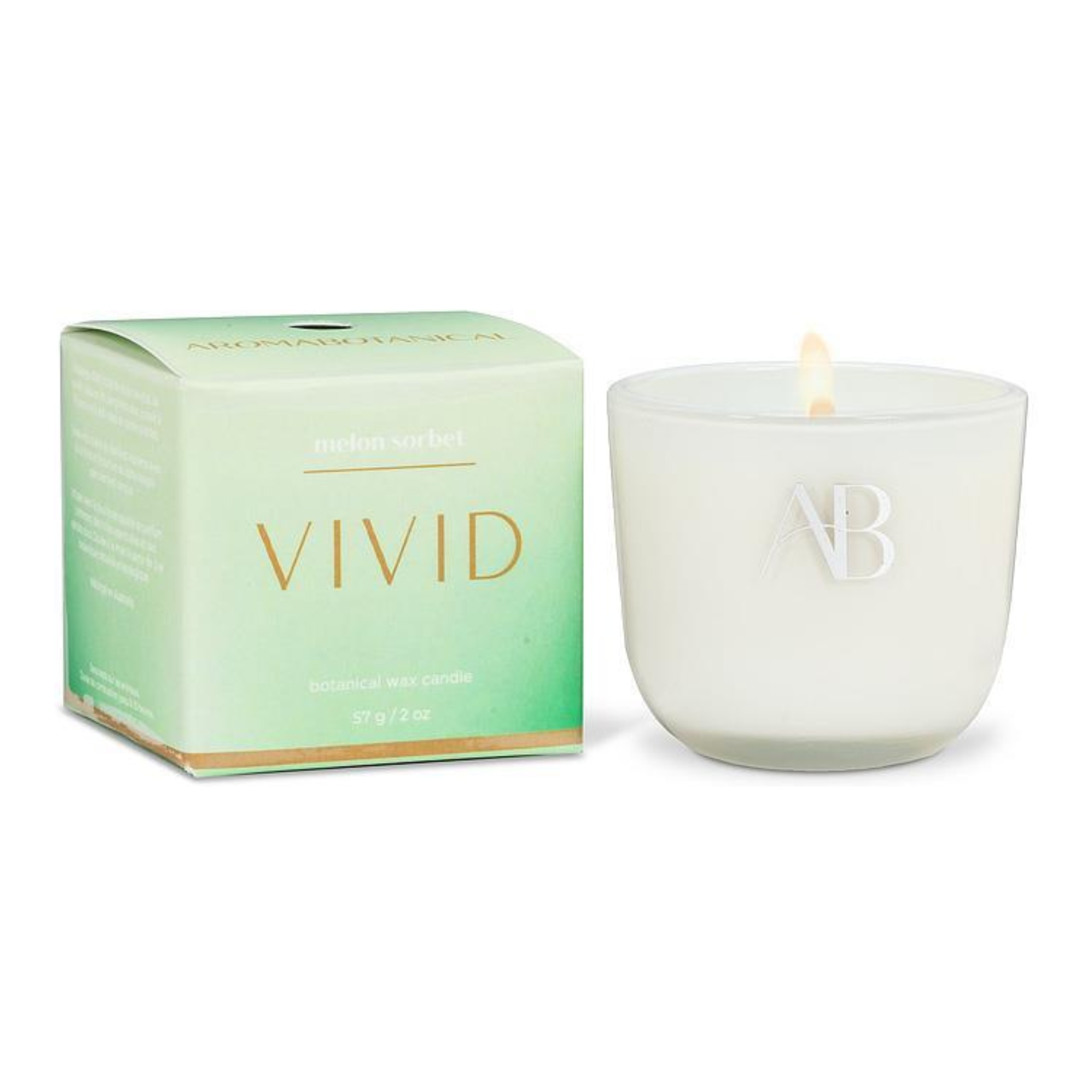 Chandelle parfumée au sorbet au melon sur piédestal 57 g - Aromabotanical