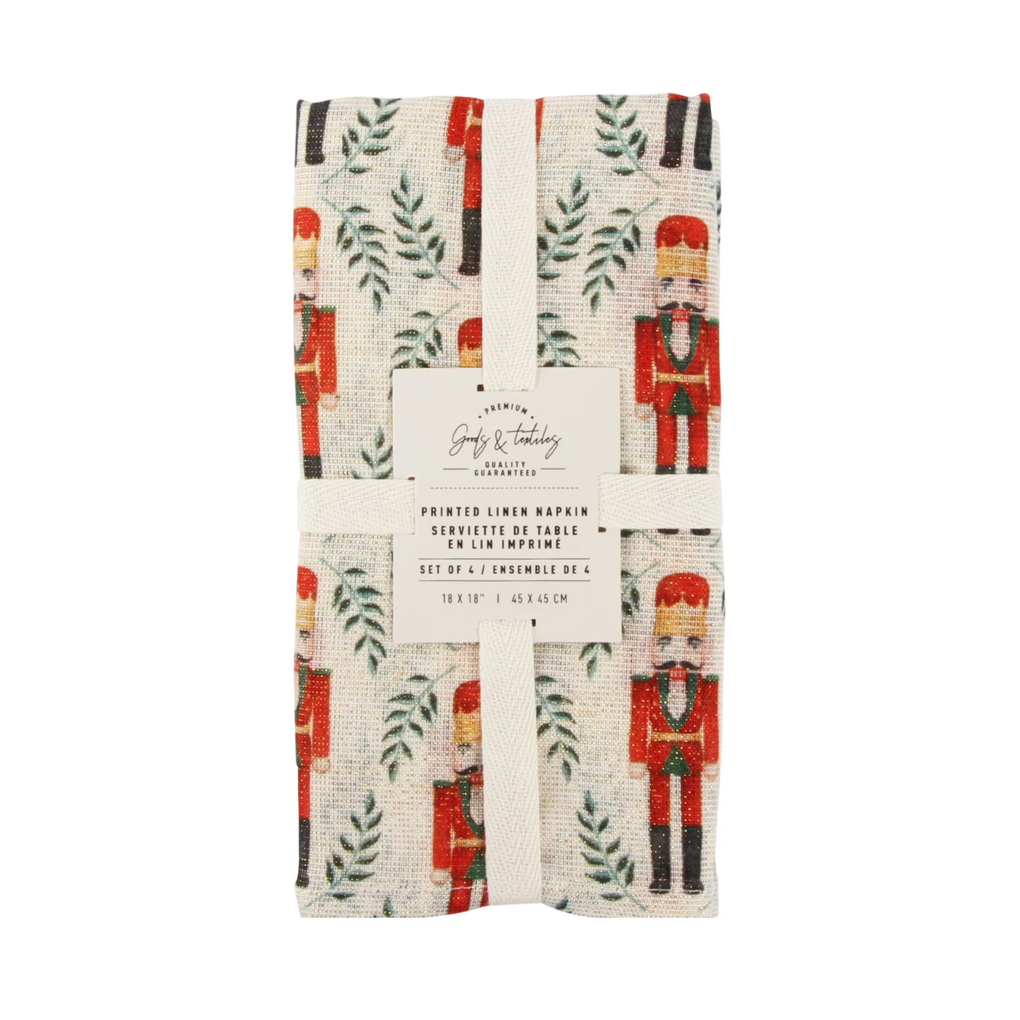 Ensemble de 4 serviettes de table casse-noisette 45 x 45 cm