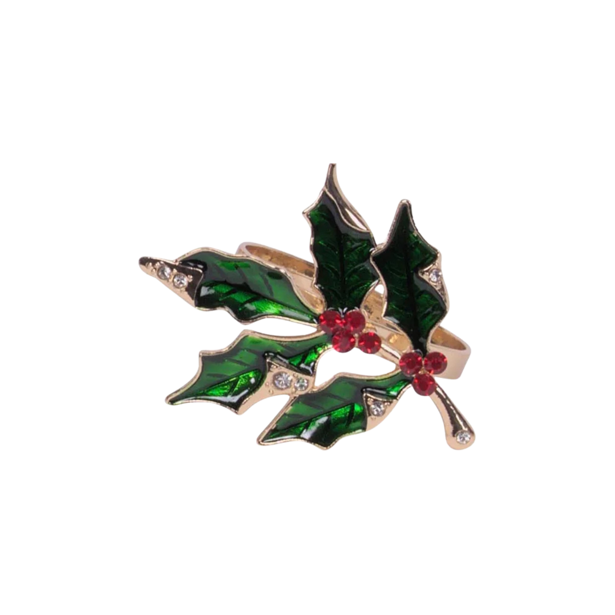 Ensemble de 4 anneaux de serviette en forme de feuillage festif