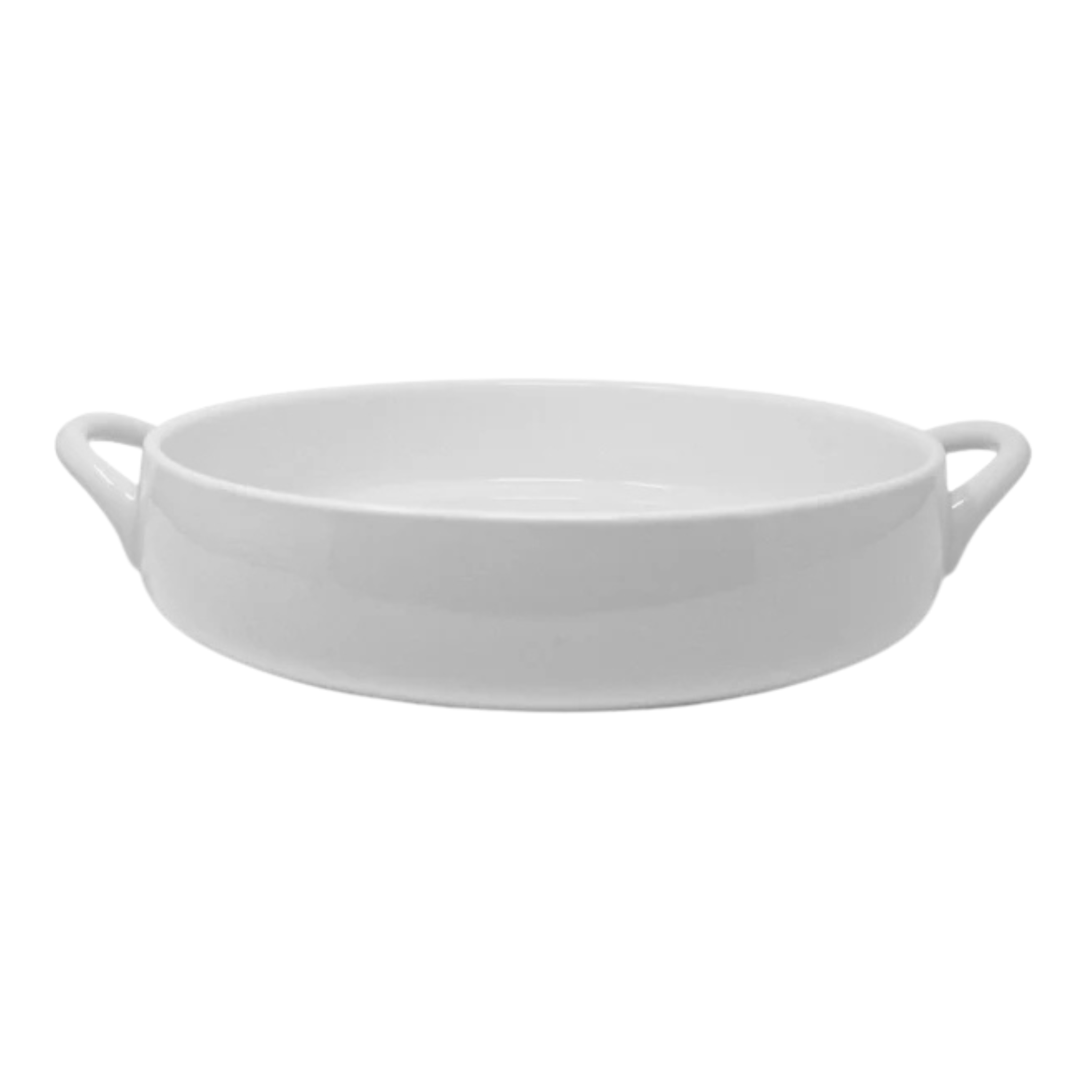 Round baking dish with handles, white, 28 cm - BIA