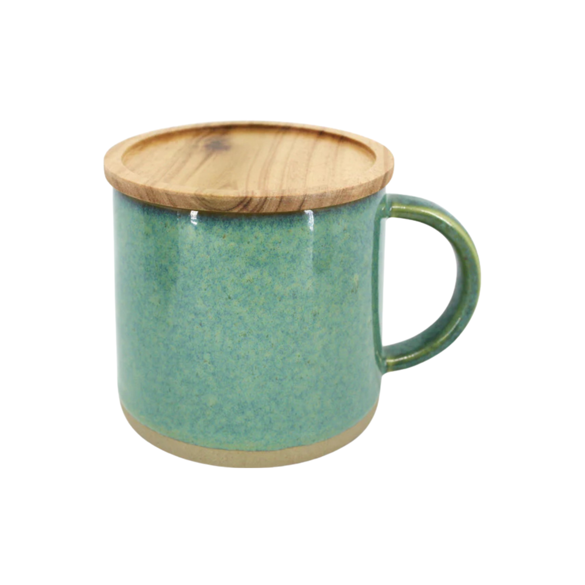 Tasse verte lustrée avec couvercle 400 ml - BIA