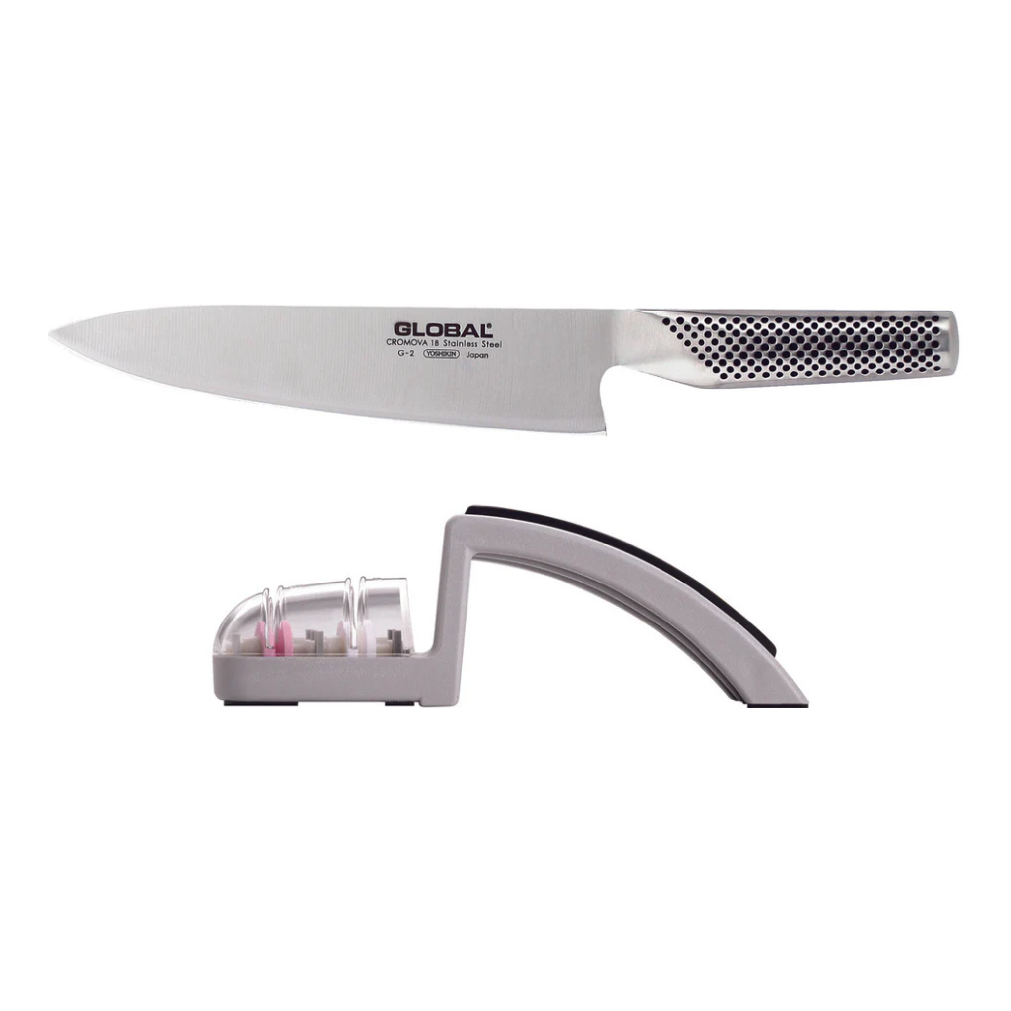 Ensemble couteau de chef et aiguiseur MinoSharp - Global