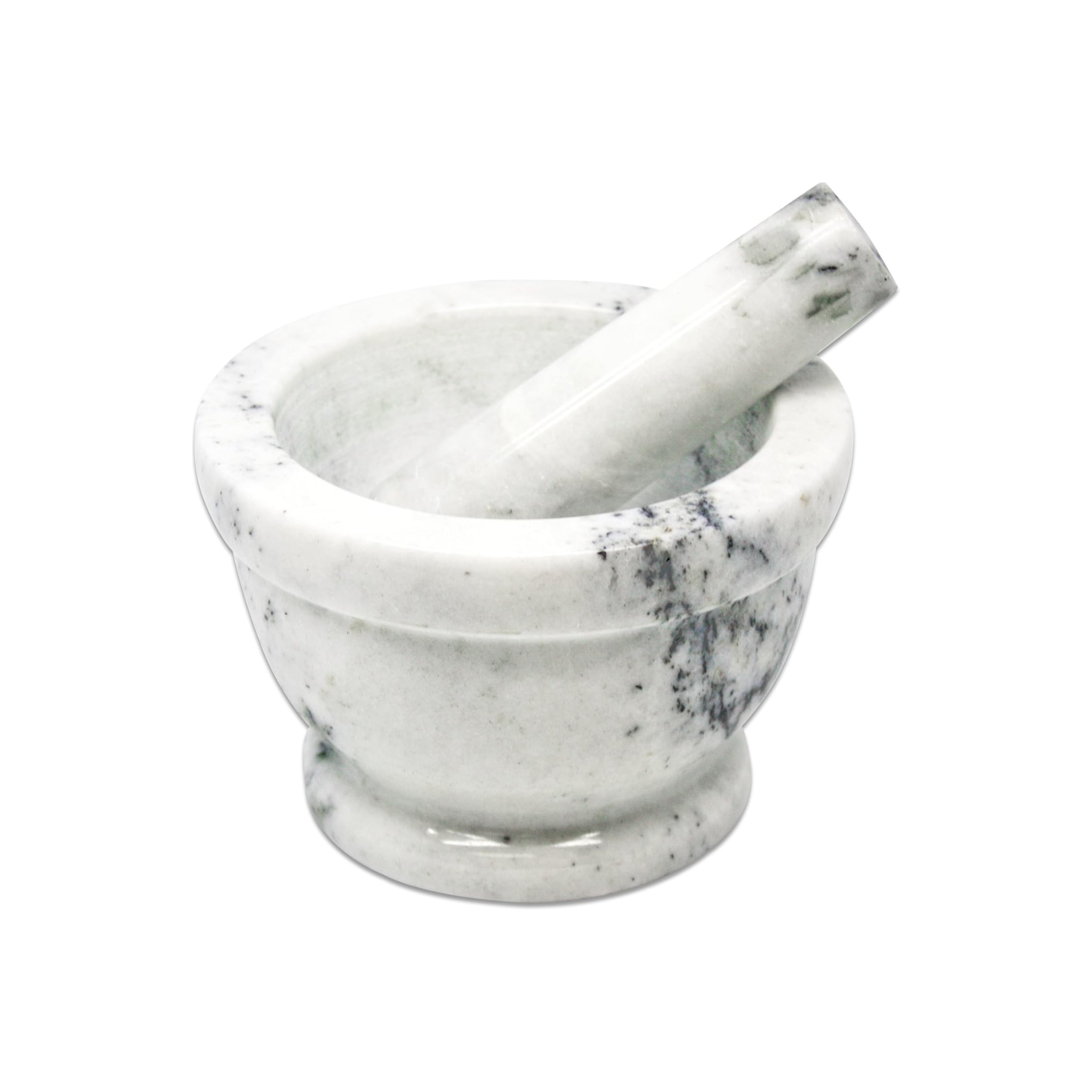 Mortier et pilon en marbre blanc 14 cm