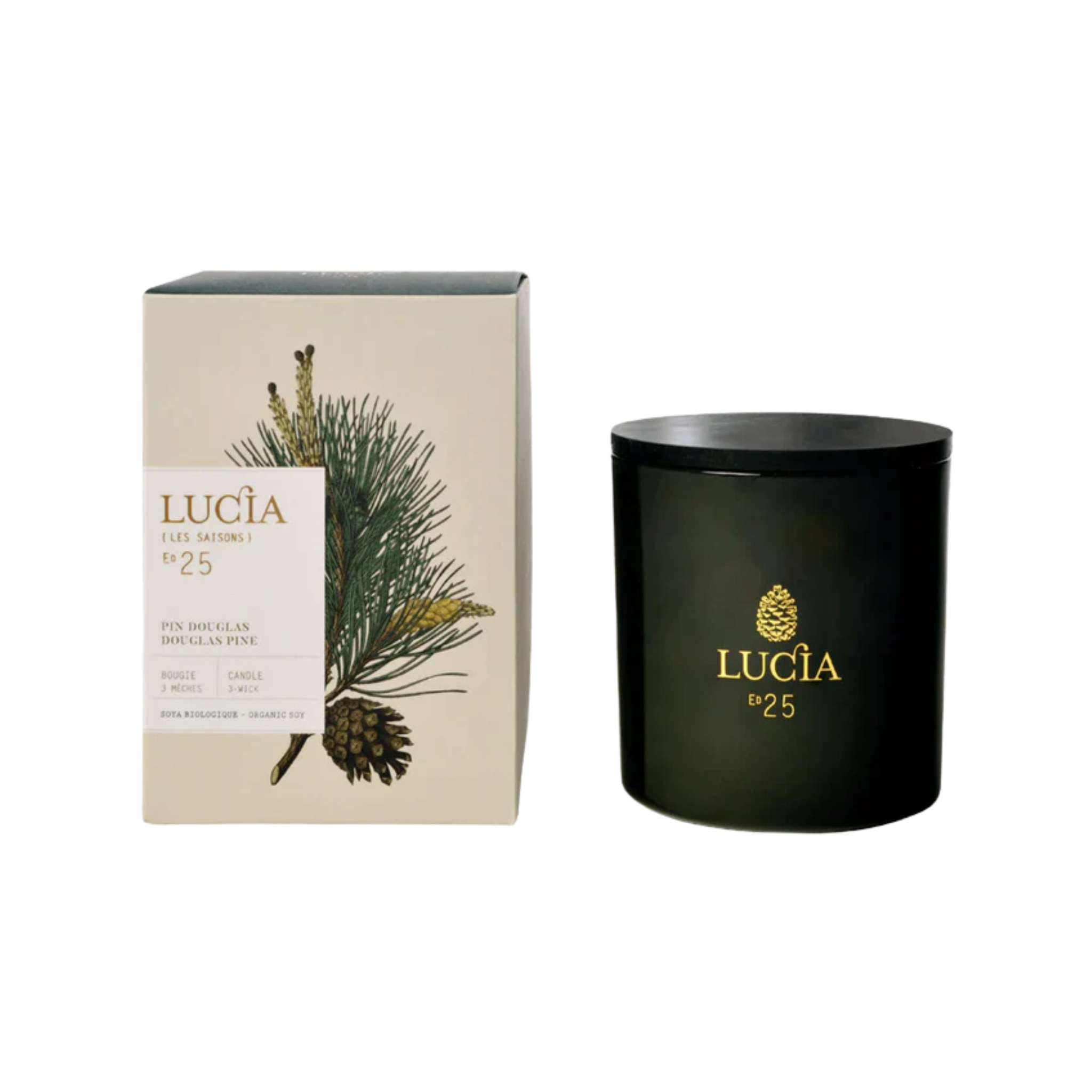 Chandelle parfumée à 3 mèches Pin Douglas 365 g - Lucia