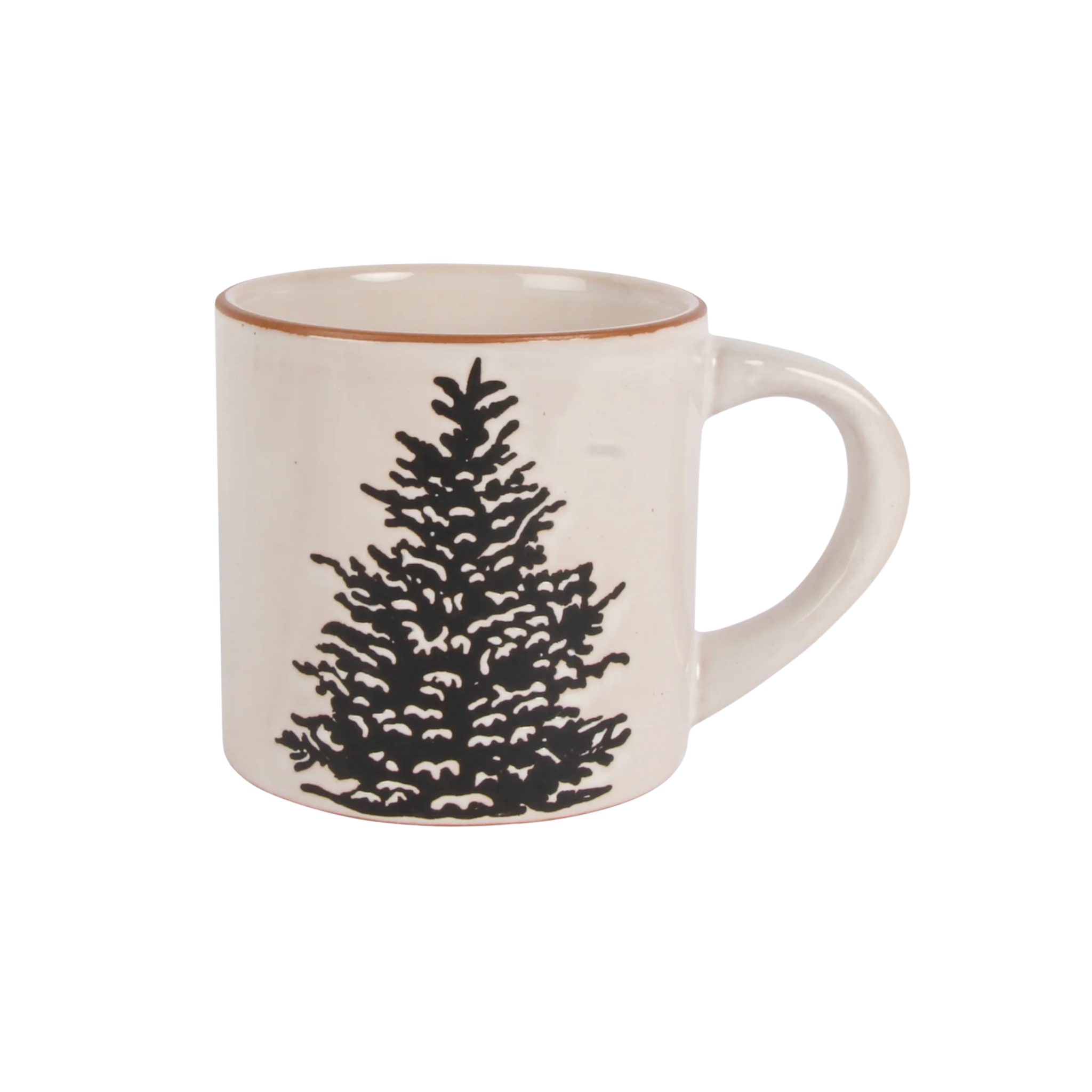 Tasse beige en céramique avec sapin 450 ml