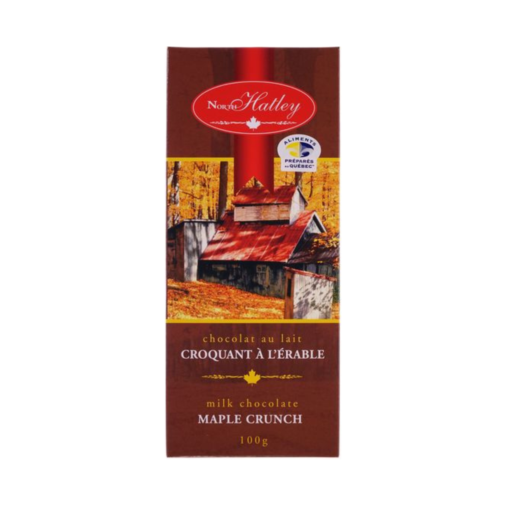 Crunchy milk chocolate bar with maple 100g