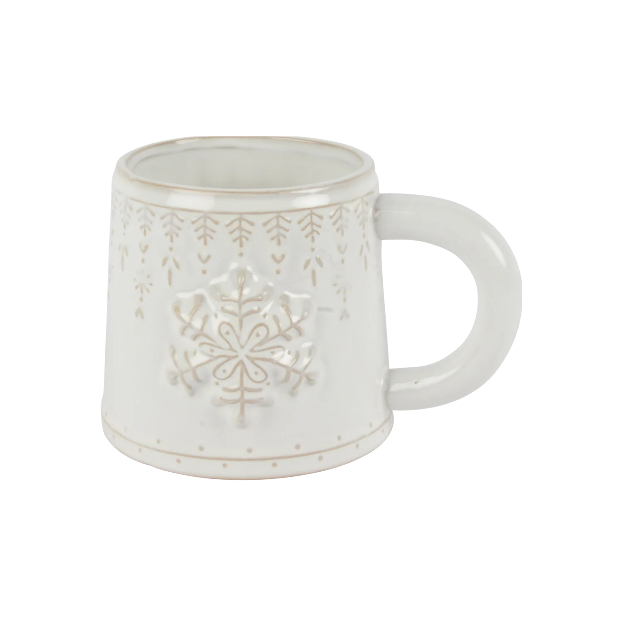 Tasse festive flocon beige 500 ml