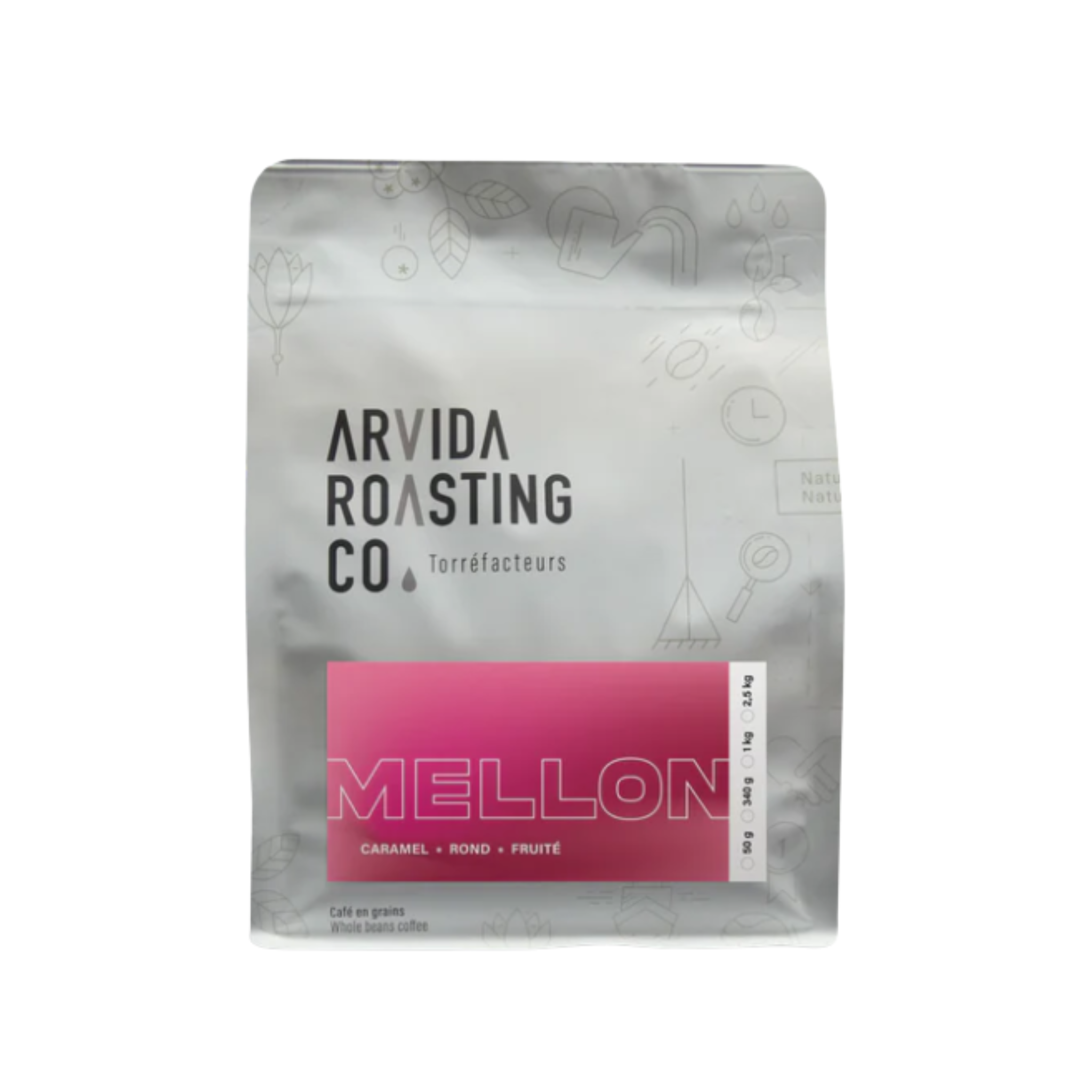 Café en grains Mellon assemblage pour espresso 1 kg - Arvida Roasting Co