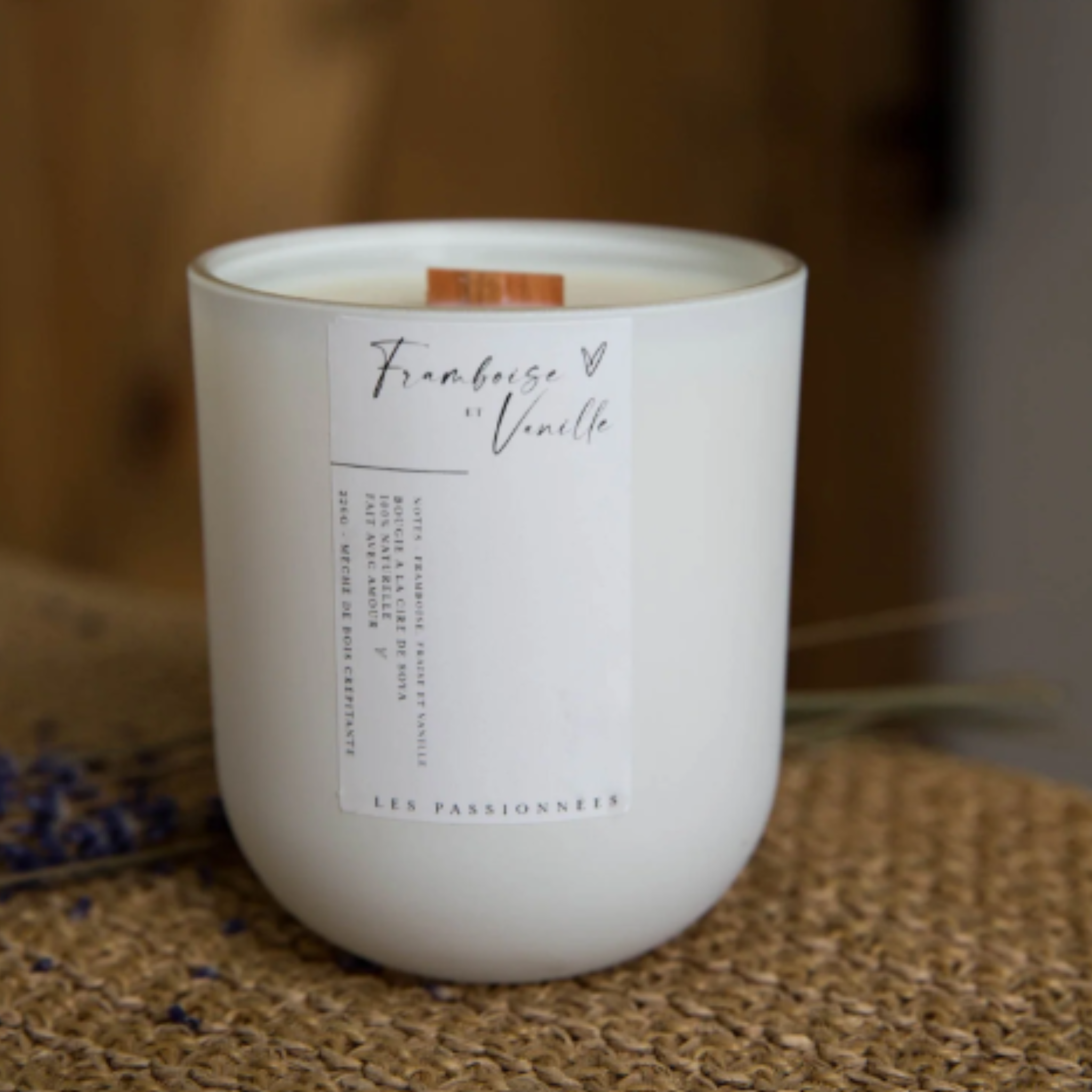 Chandelle rechargeable Framboise & Vanille 226g - Les Passionnées