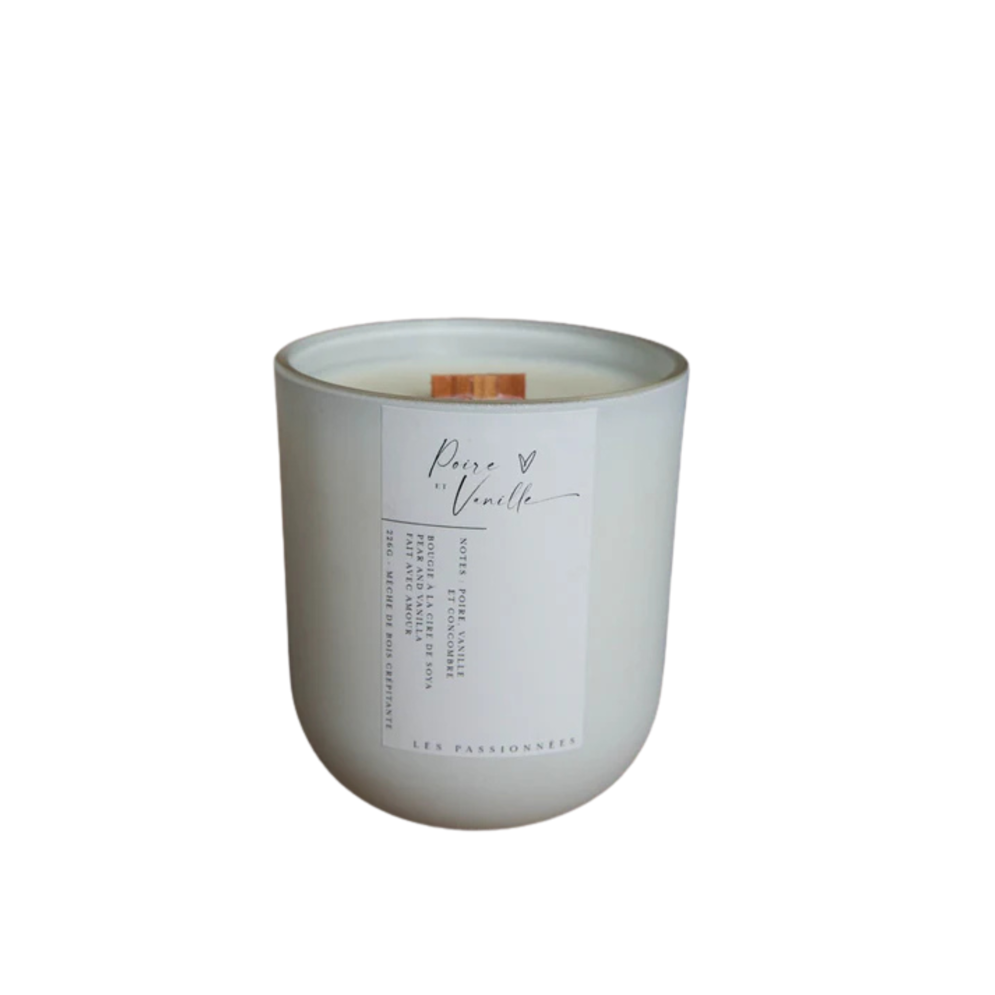 Chandelle rechargeable Poire & Vanille 226g - Les Passionnées