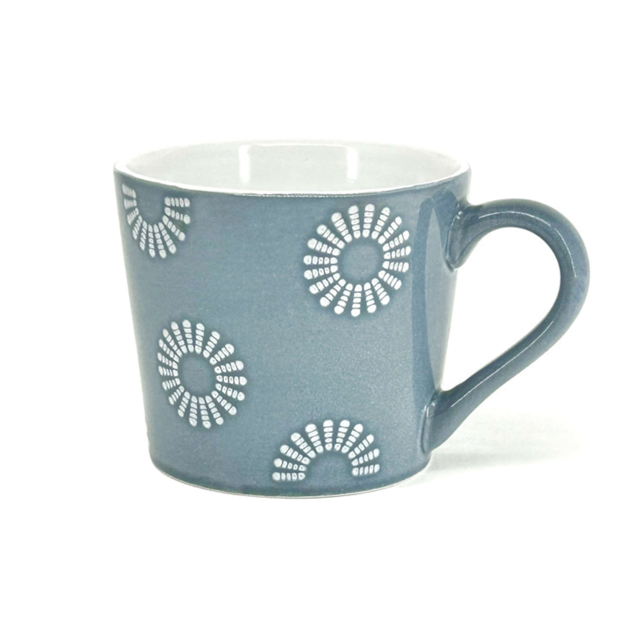 Tasse en grès Bleue motif pissenlits 350 ml