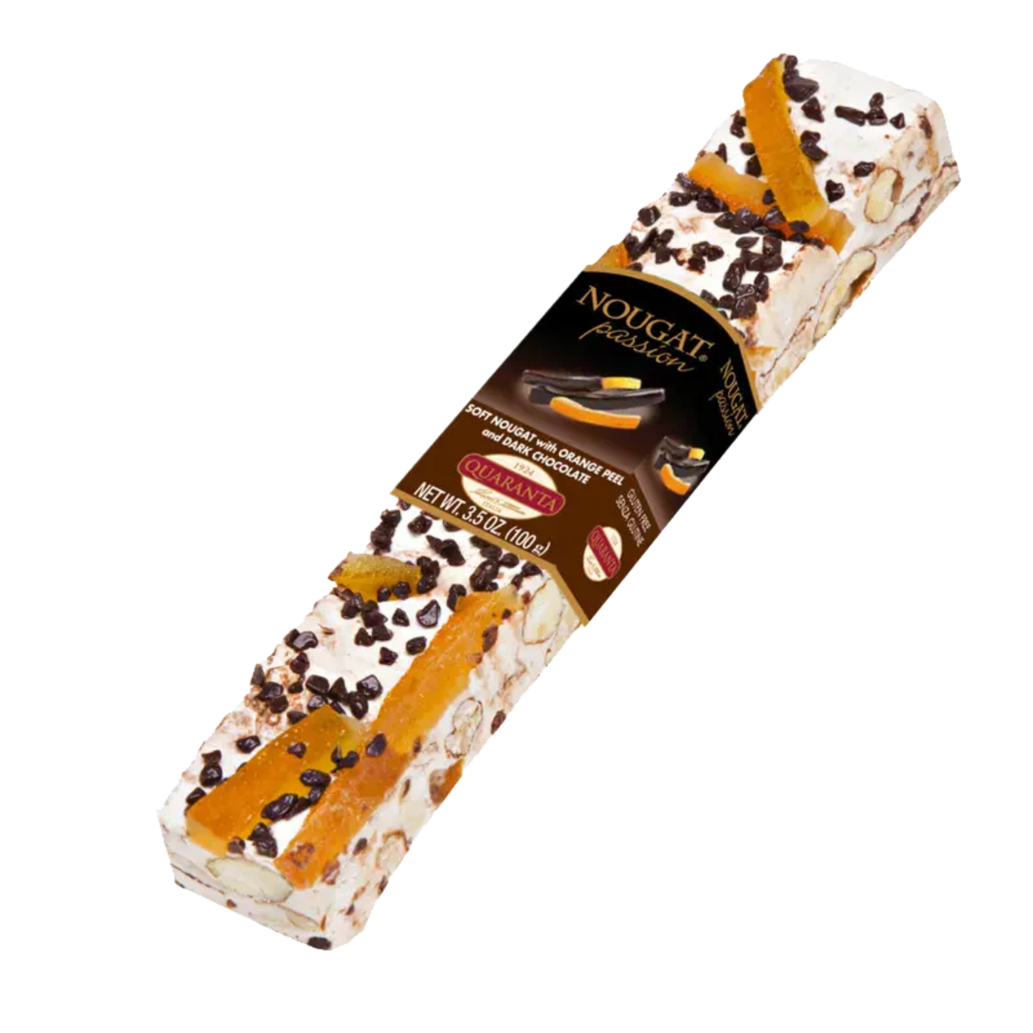 Nougat au Chocolat Noir et Écorces d’Orange 100g - Quaranta