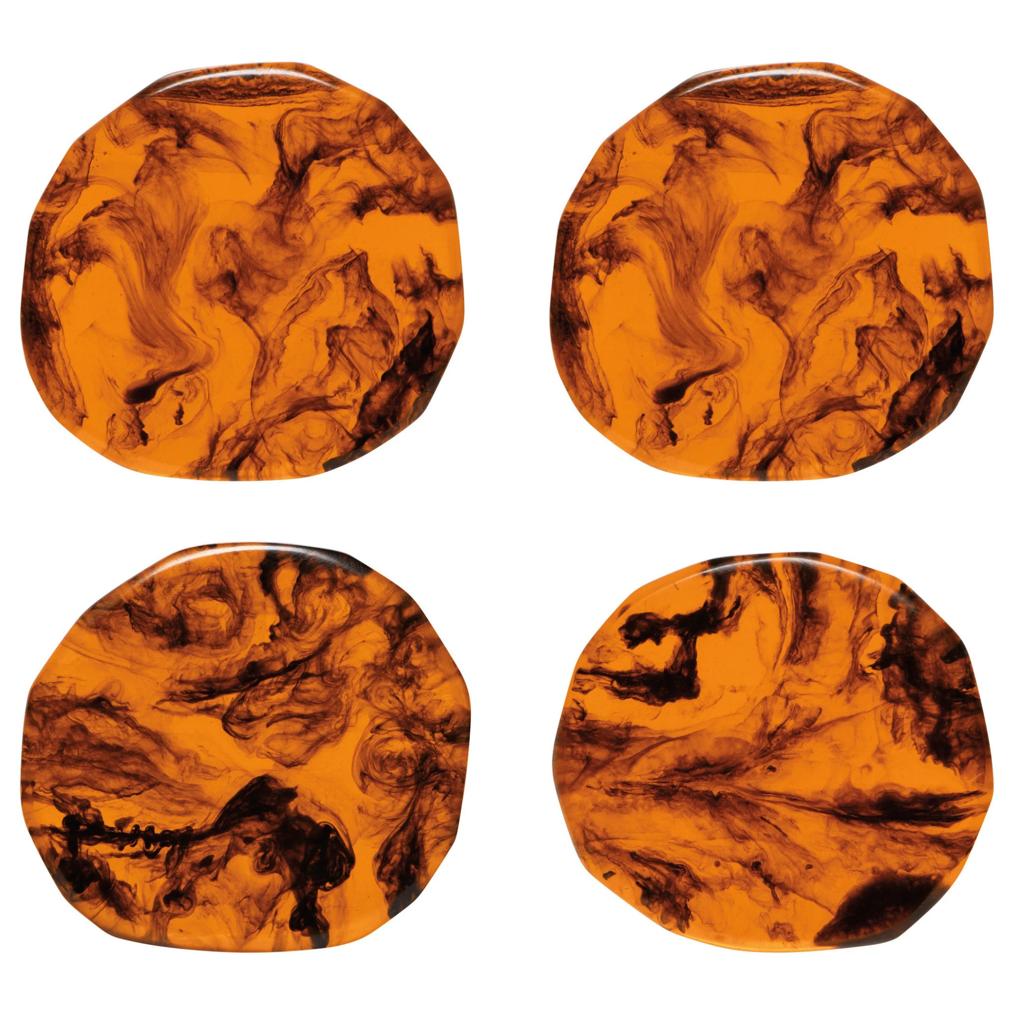 Ensemble de 4 sous-verres en résine motif écaille - Danica