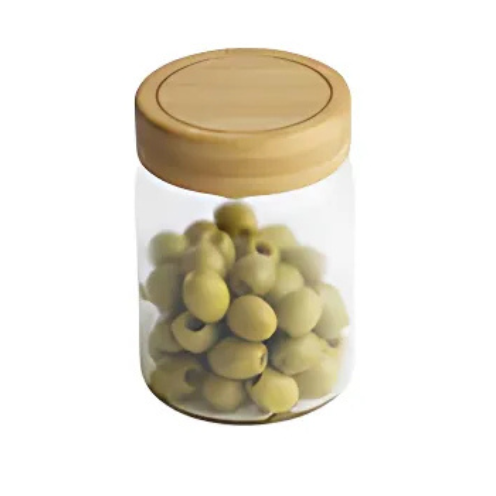 Bocal en verre avec couvercle en bambou 450 ml