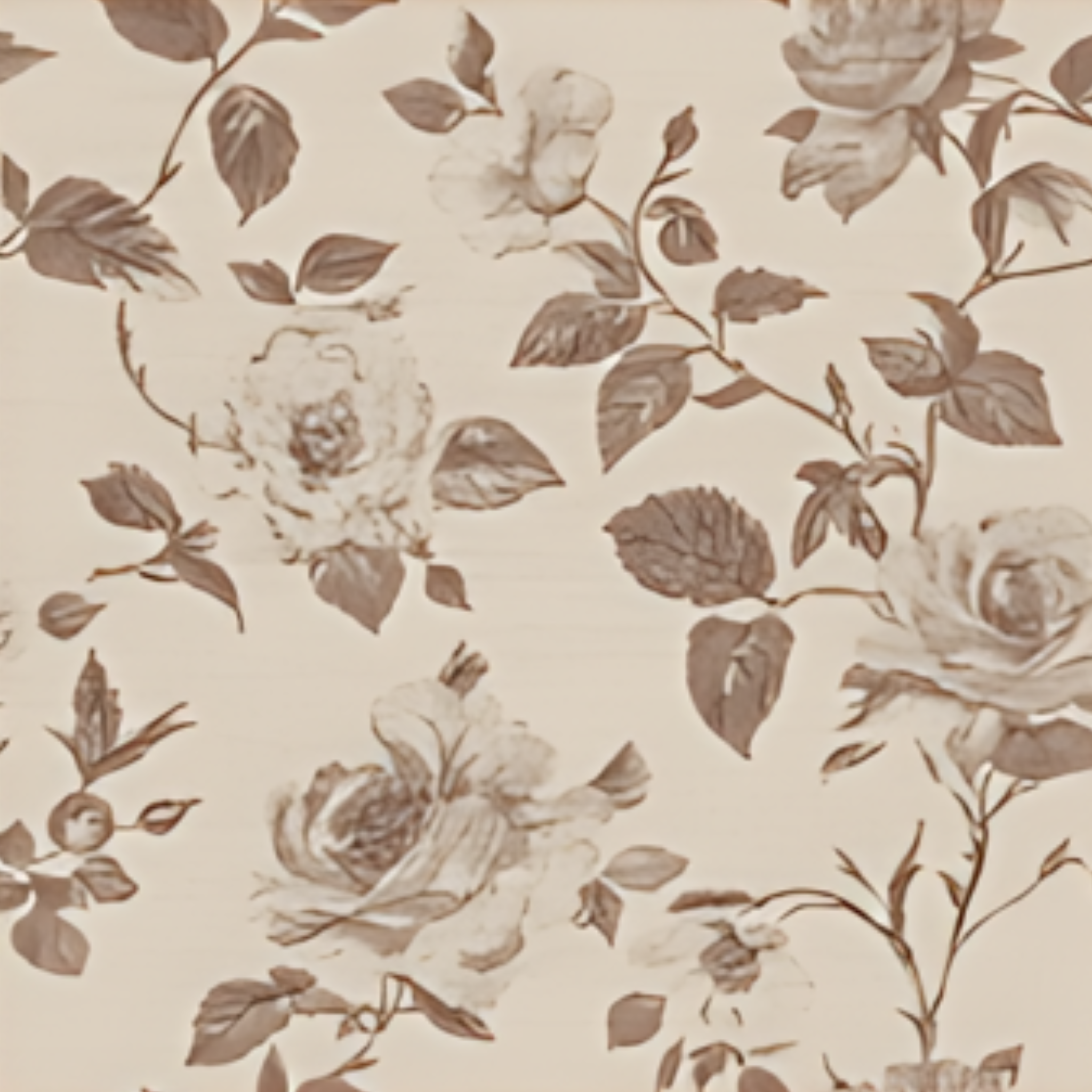 Nappe en tissu motif floral Brun et Beige  54x70po