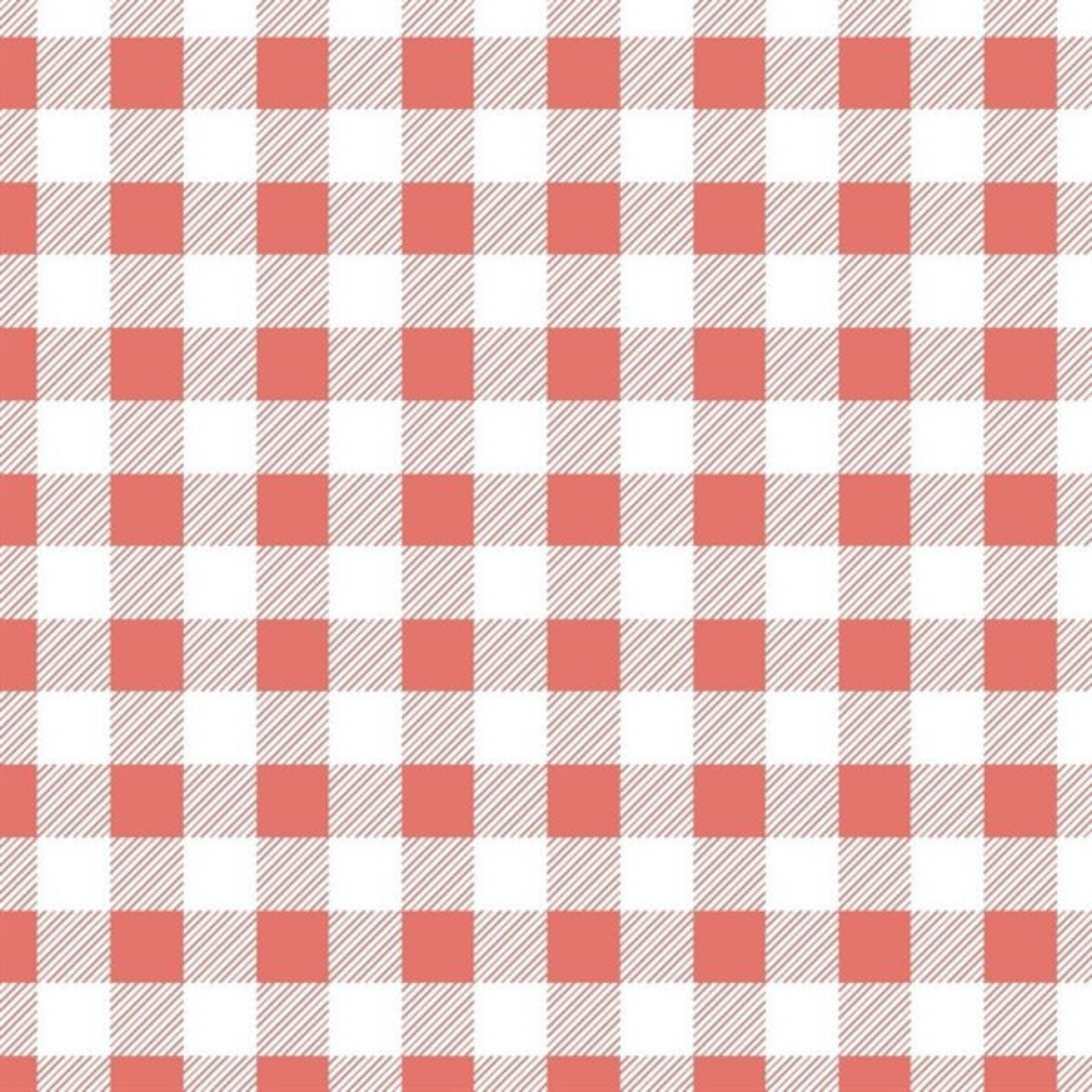 Nappe à carreaux Corail sur fond blanc 60 x 90 po - Brunelli