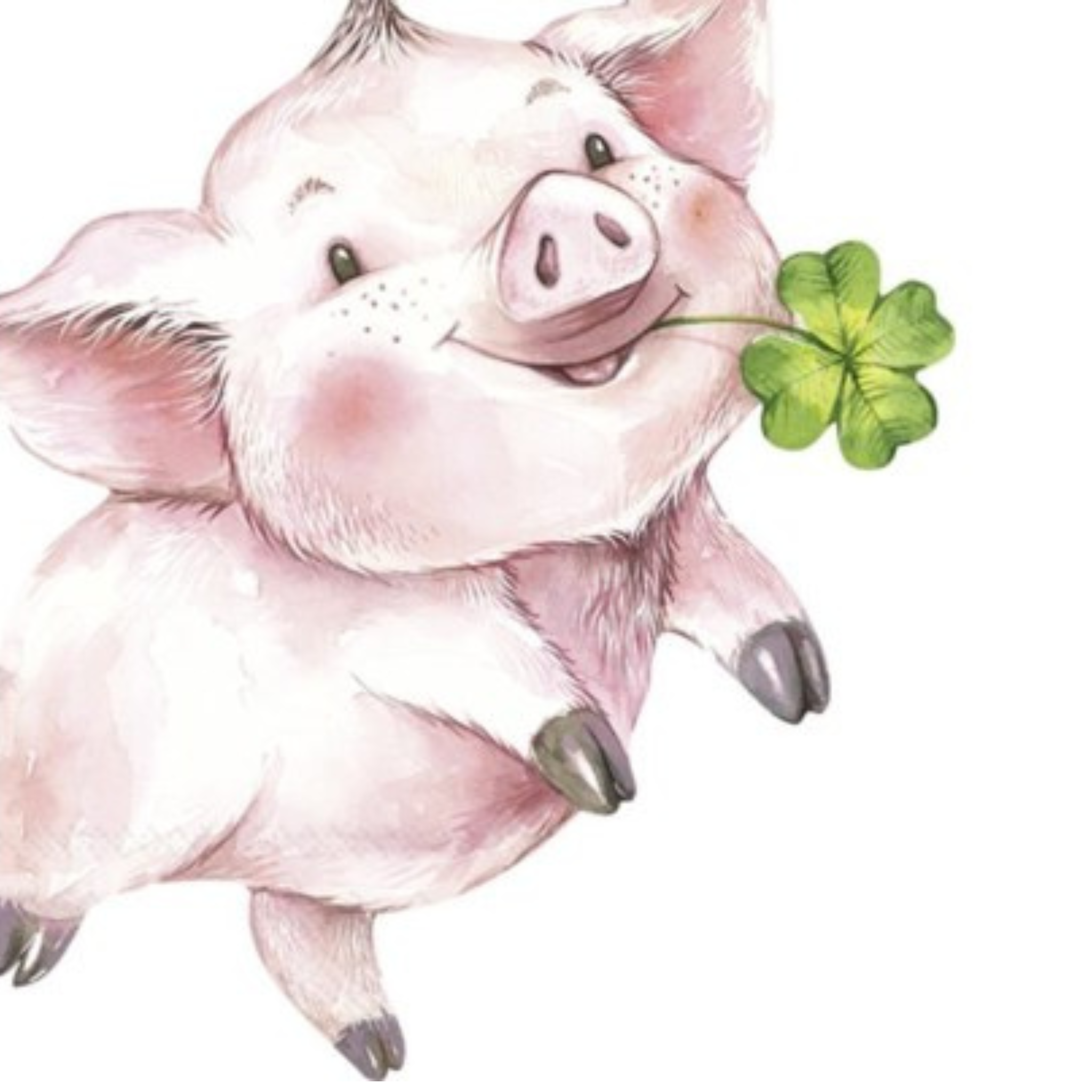 Ensemble de 12 serviettes en papier cochon porte-bonheur découpé