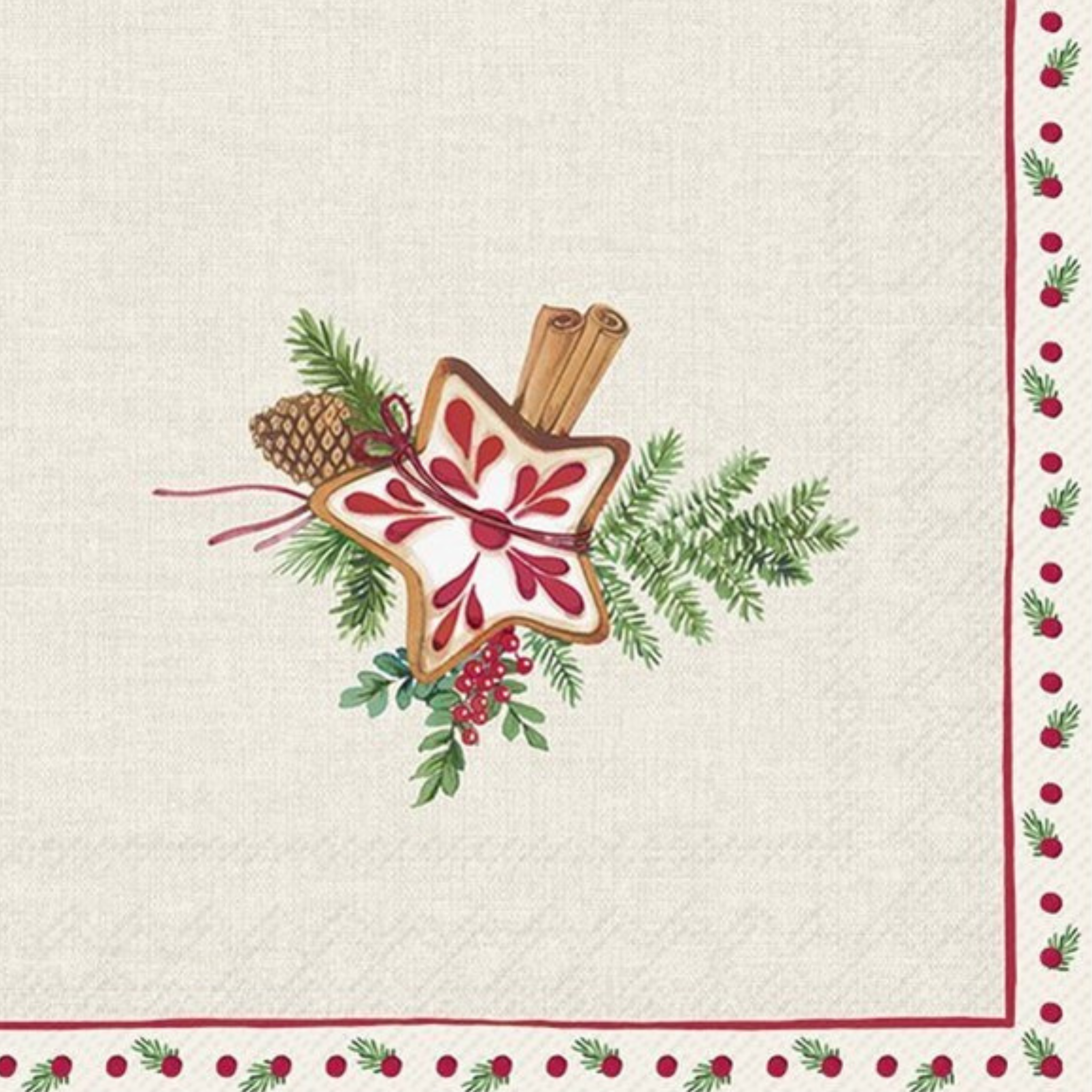 Ensemble de 20 serviettes en papier Médaillon de Noël