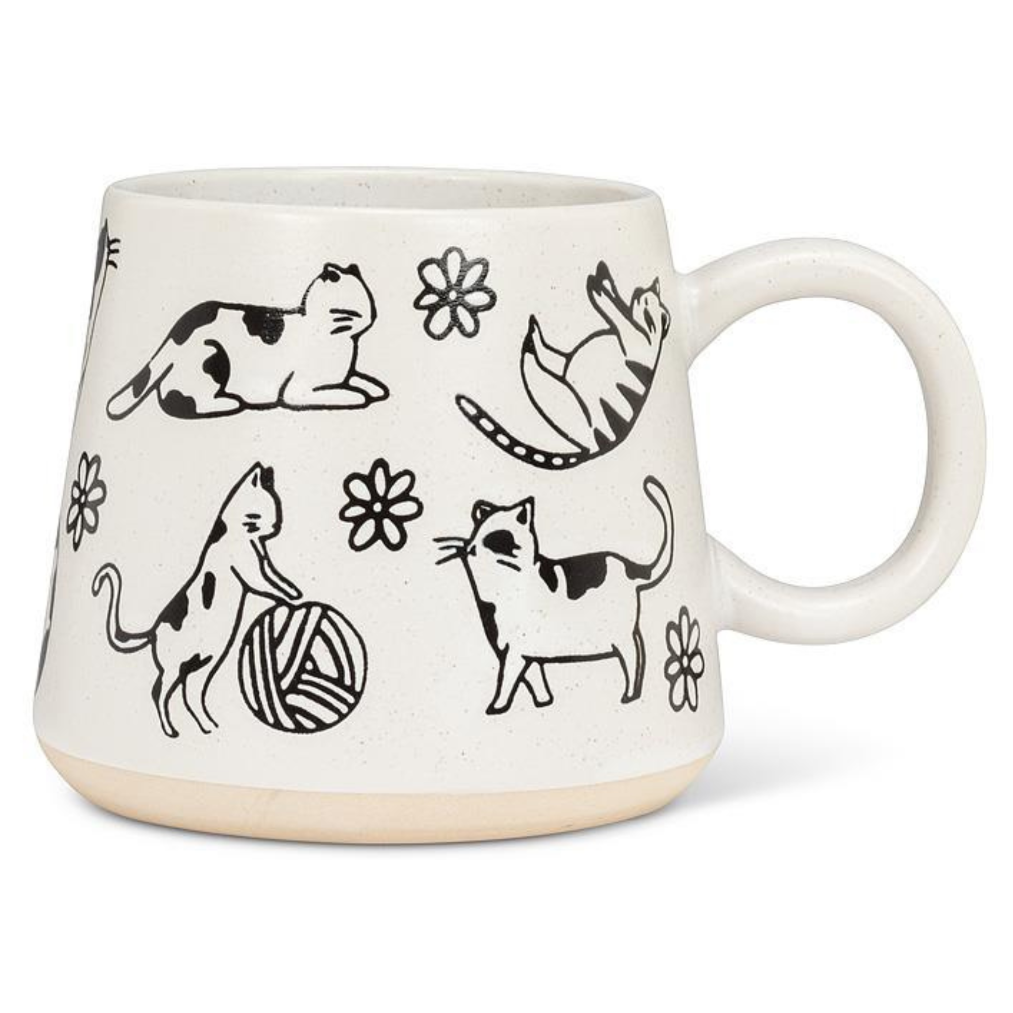 Tasse surdimensionnée beige avec dessins de chats 500 ml
