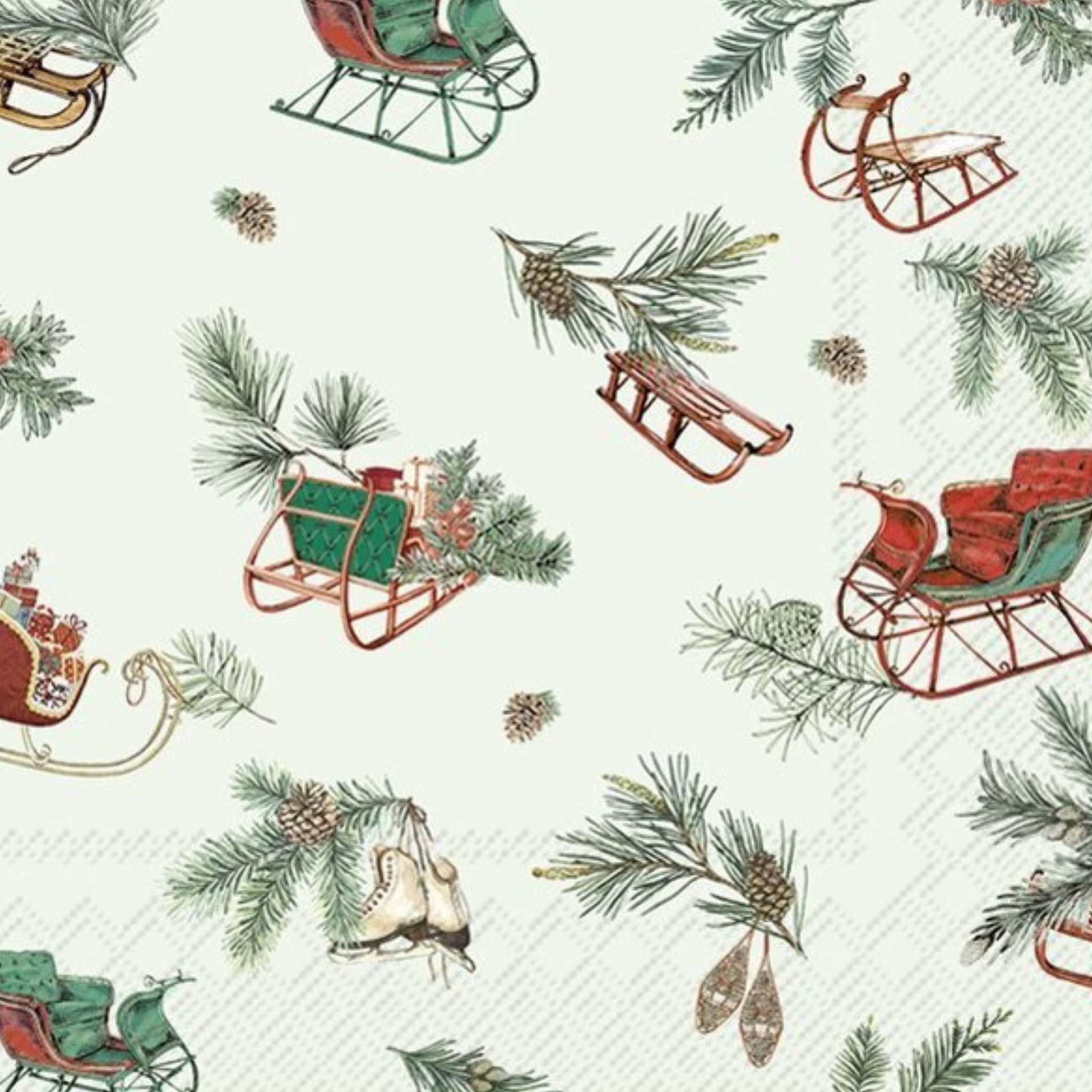 Ensemble de 20 serviettes en papier L'heure du traîneau