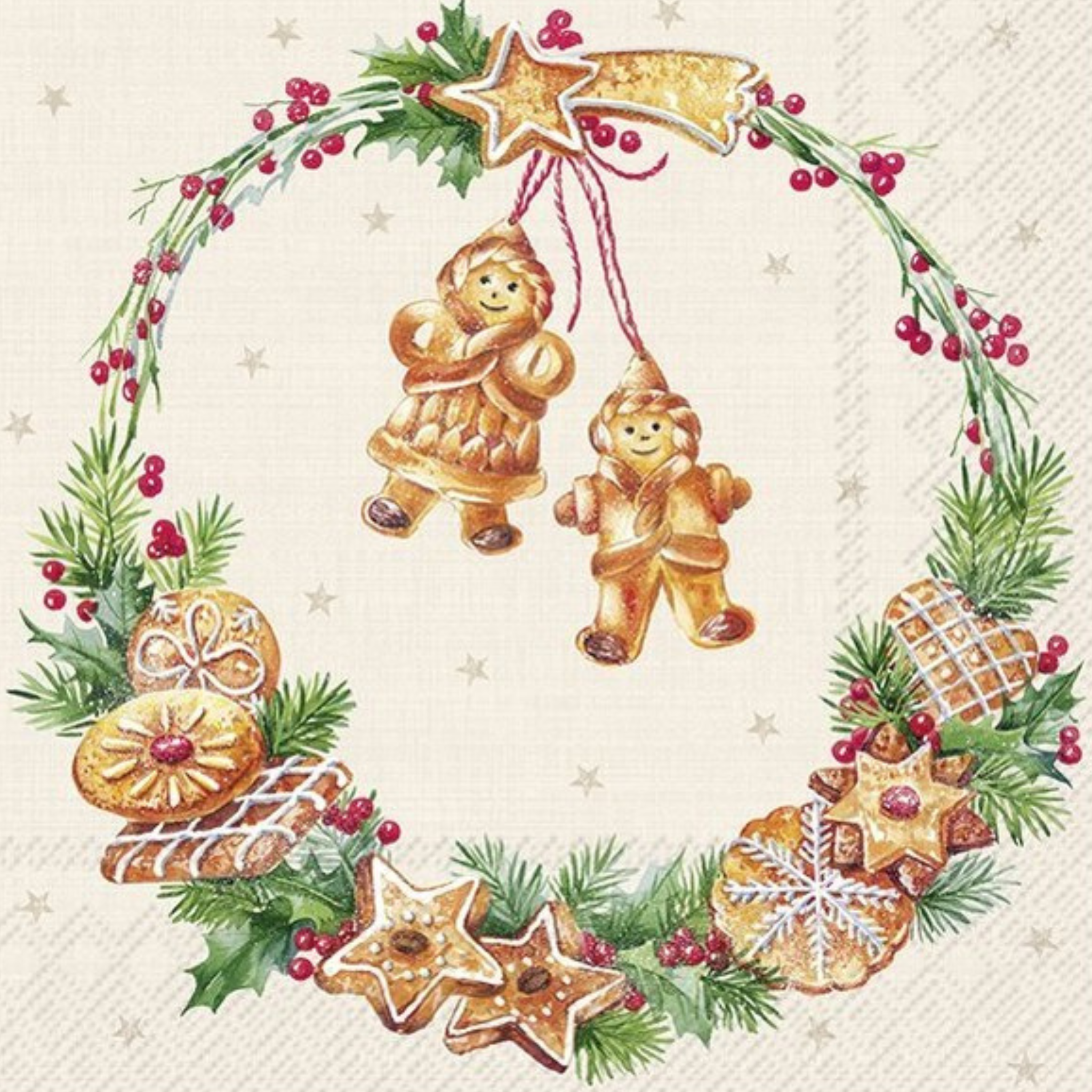 Ensemble de 20 serviettes en papier Couronne de biscuits