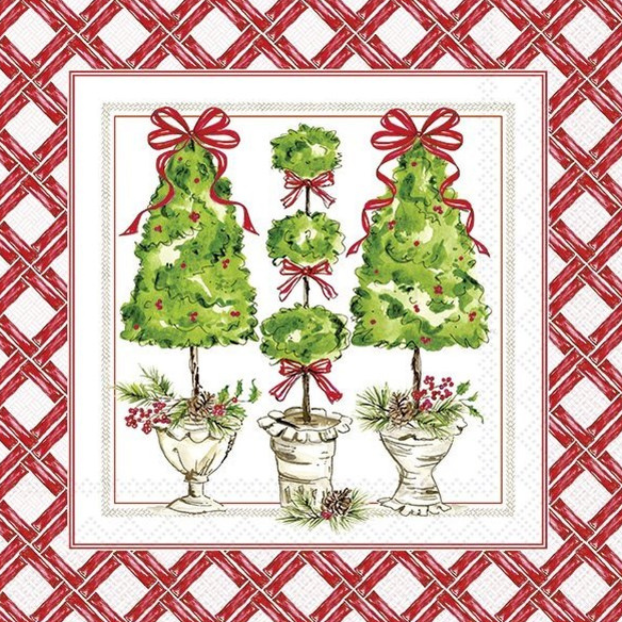 Ensemble de 20 serviettes en papier Topiaire de houx