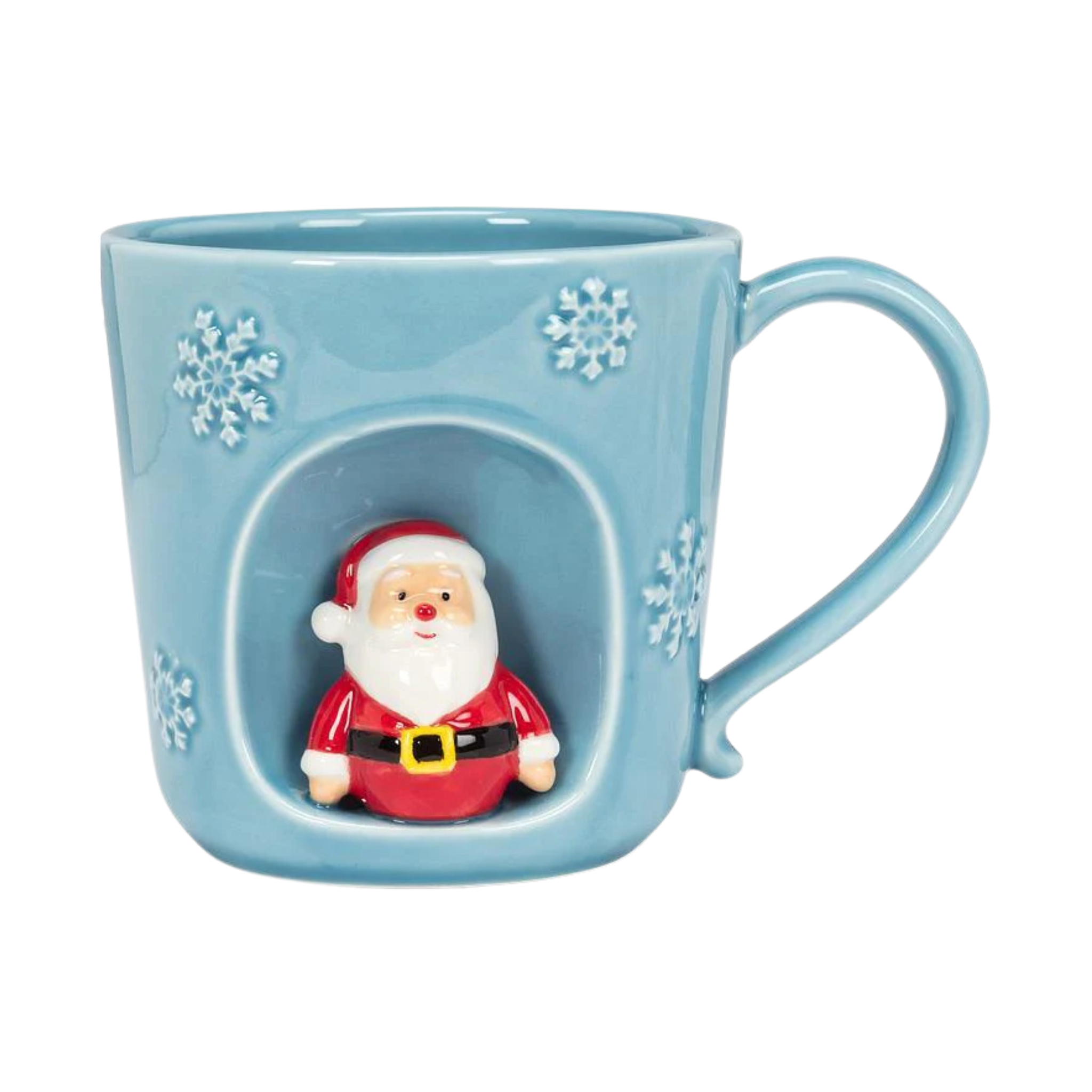 Blue mug with snowflakes and Santa Claus 414 ml