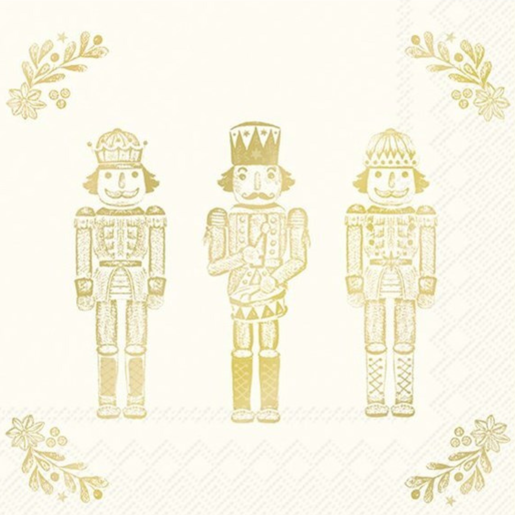 Ensemble de 20 serviettes en papier Casse-Noisette doré