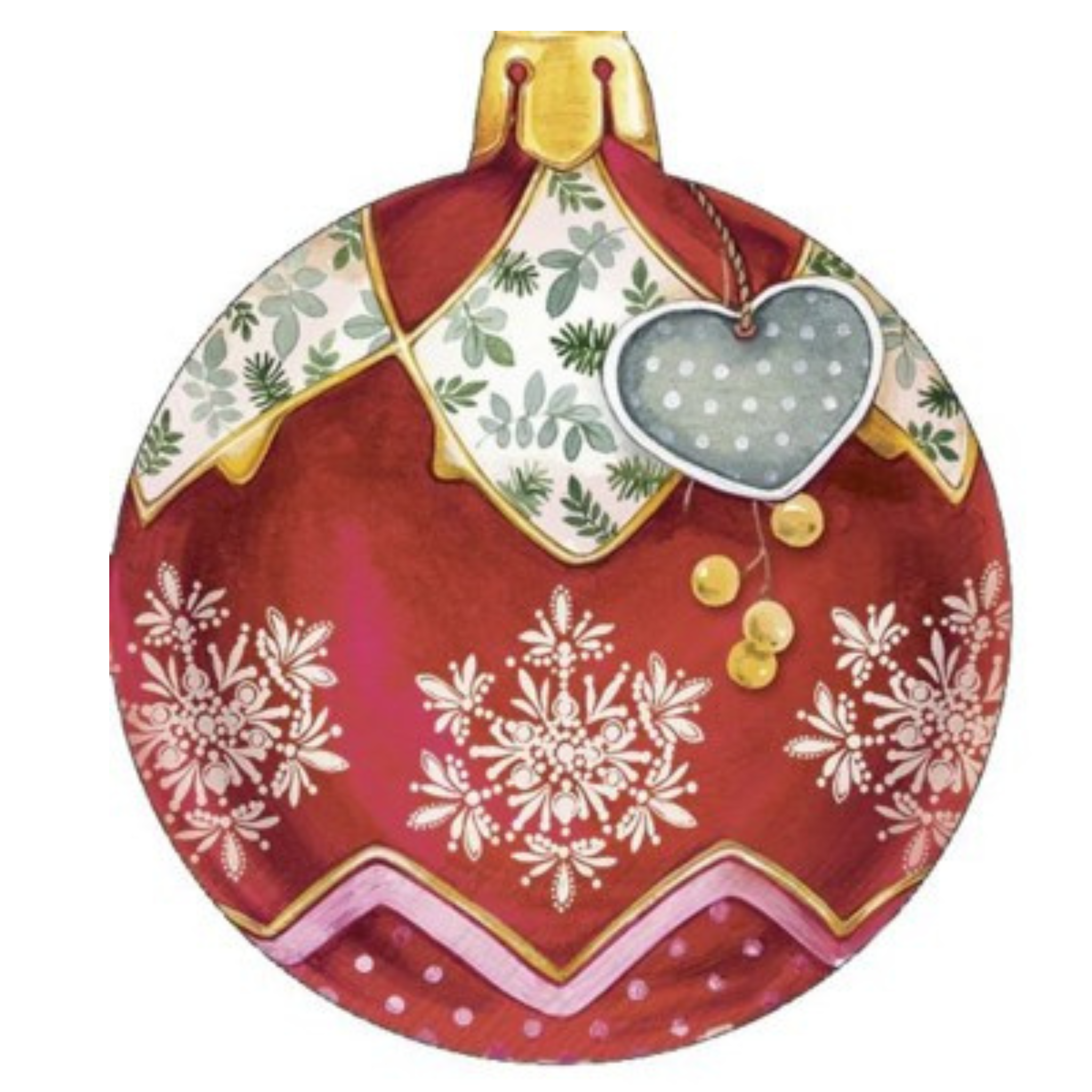 Ensemble de 12 serviettes en papier Boule de Noël découpée