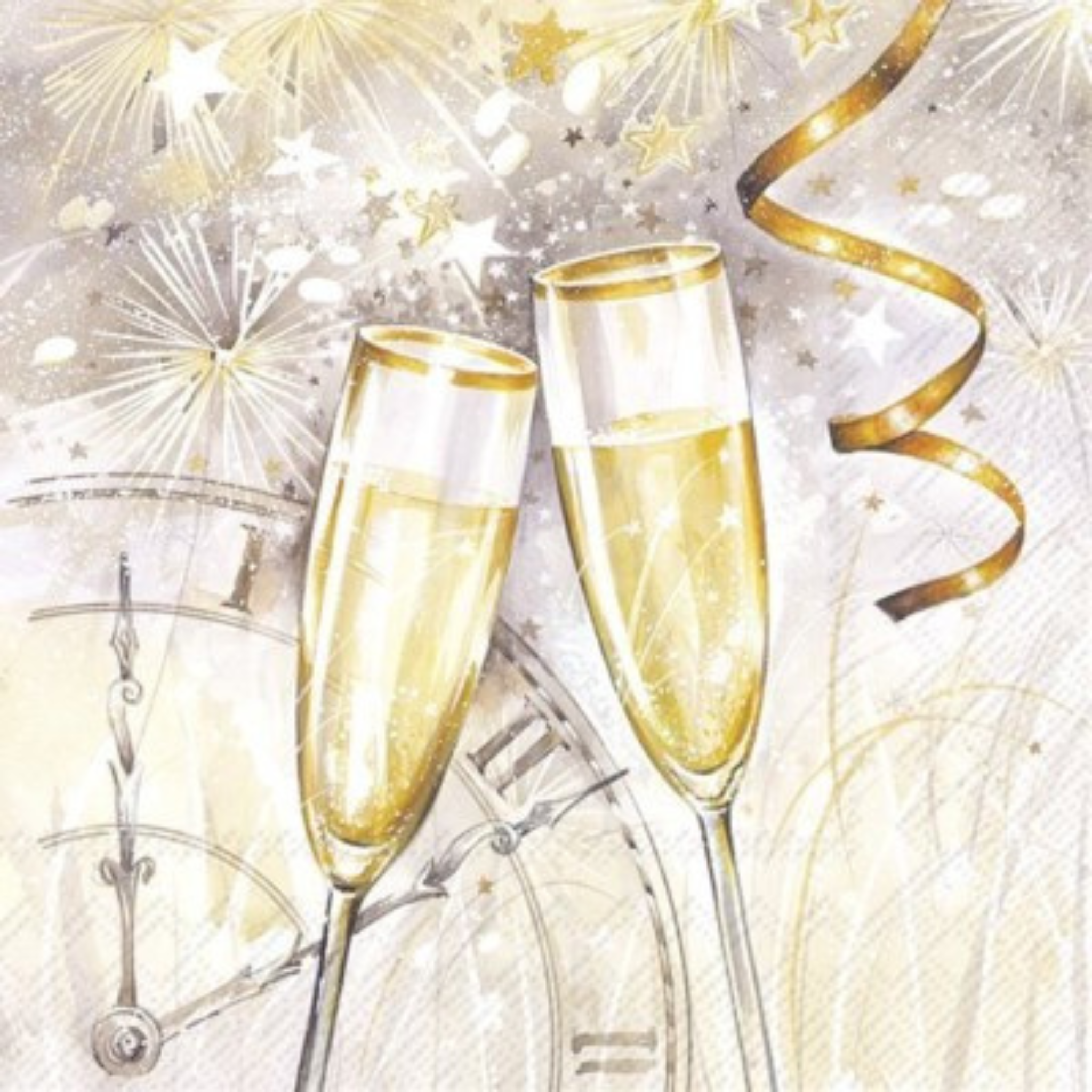 Ensemble de 20 serviettes en papier c'est l'heure d'un toast