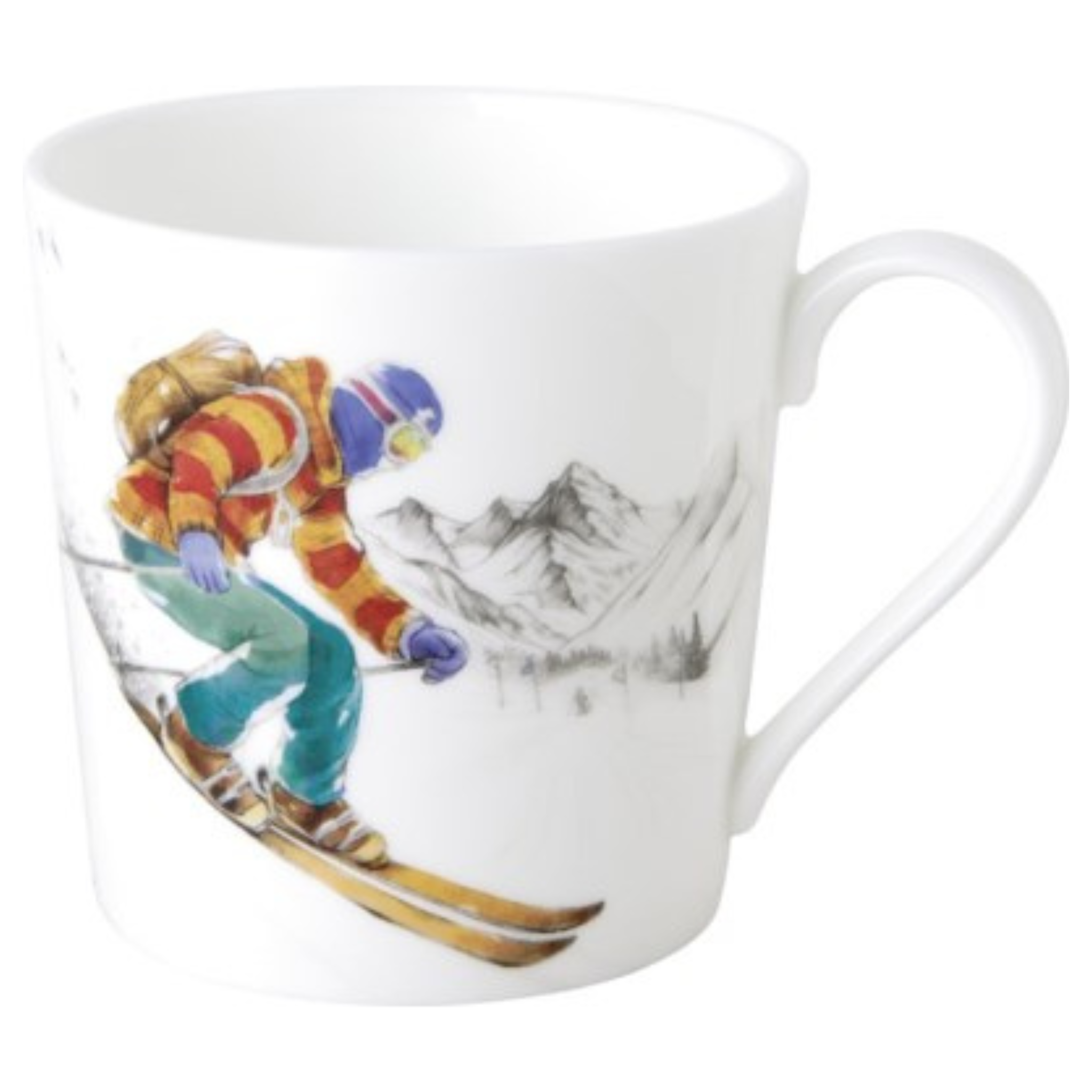 Snowy Ski Holiday Porcelain Mug 375ml