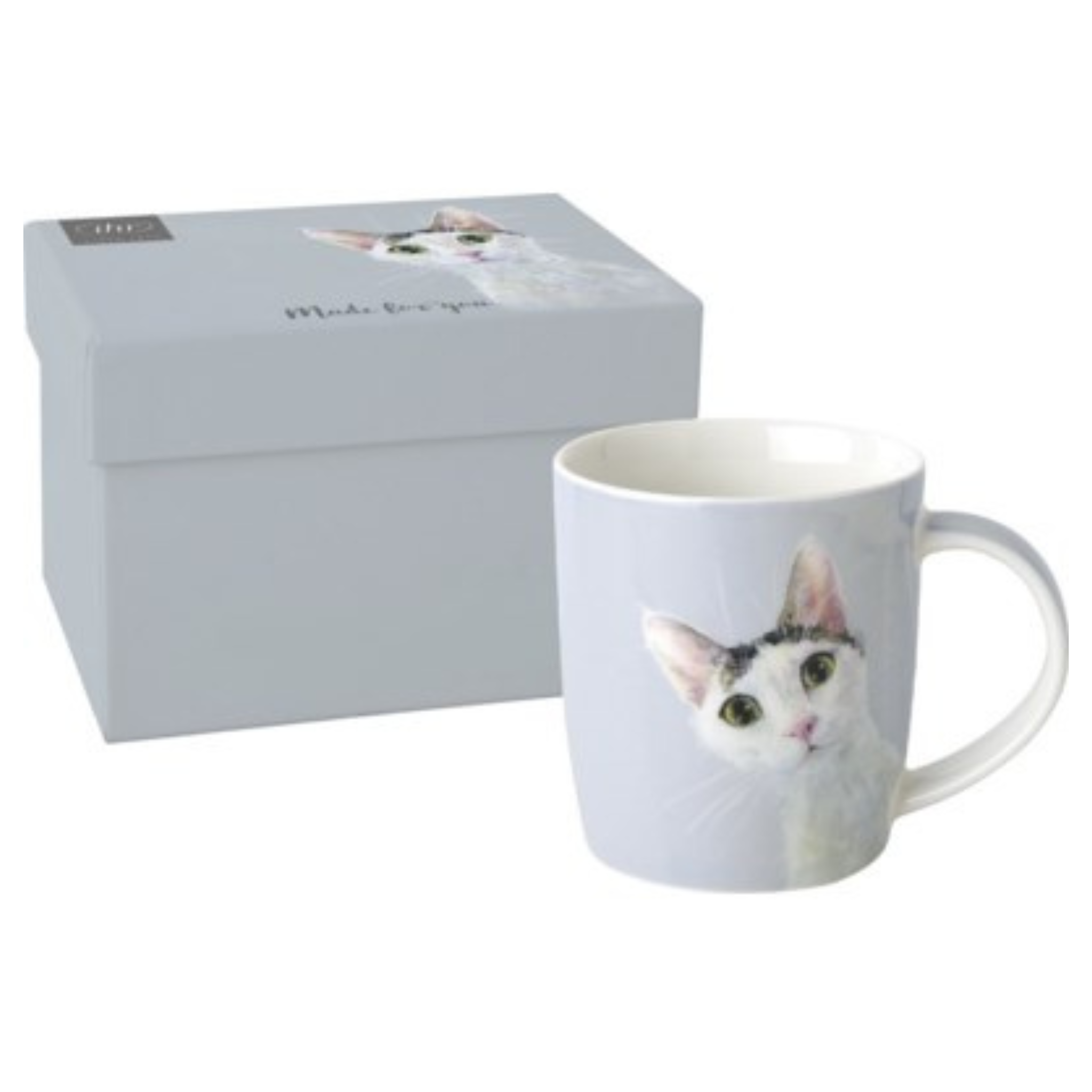 Tasse en porcelaine Chat bleu clair 300 ml