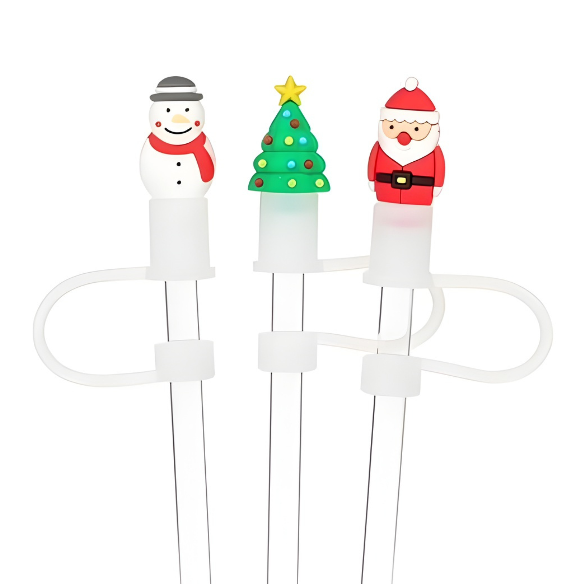 Ensemble de 3 pailles jumbo avec embouts des Fêtes