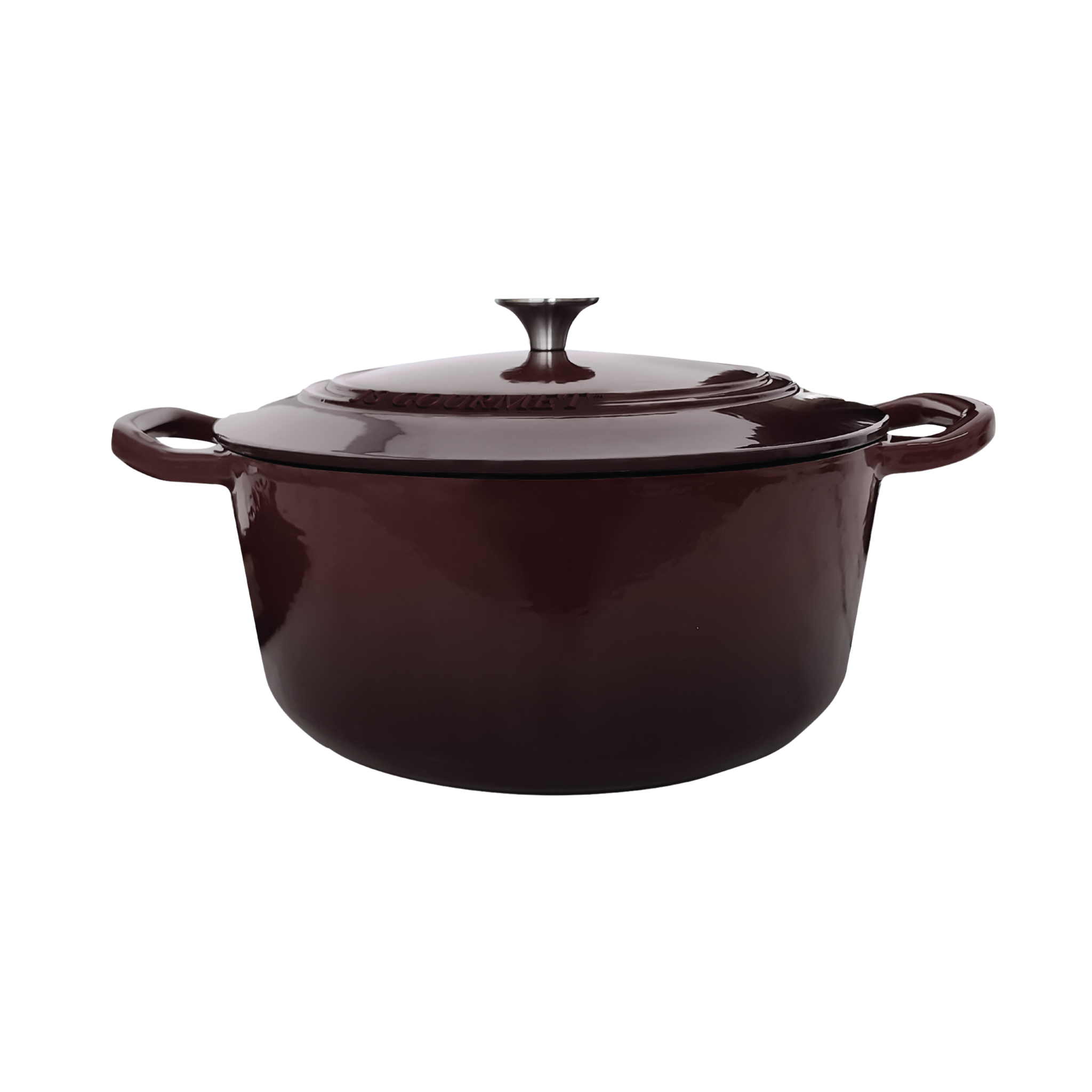 Cocotte ronde en fonte bordeaux 5,2 L