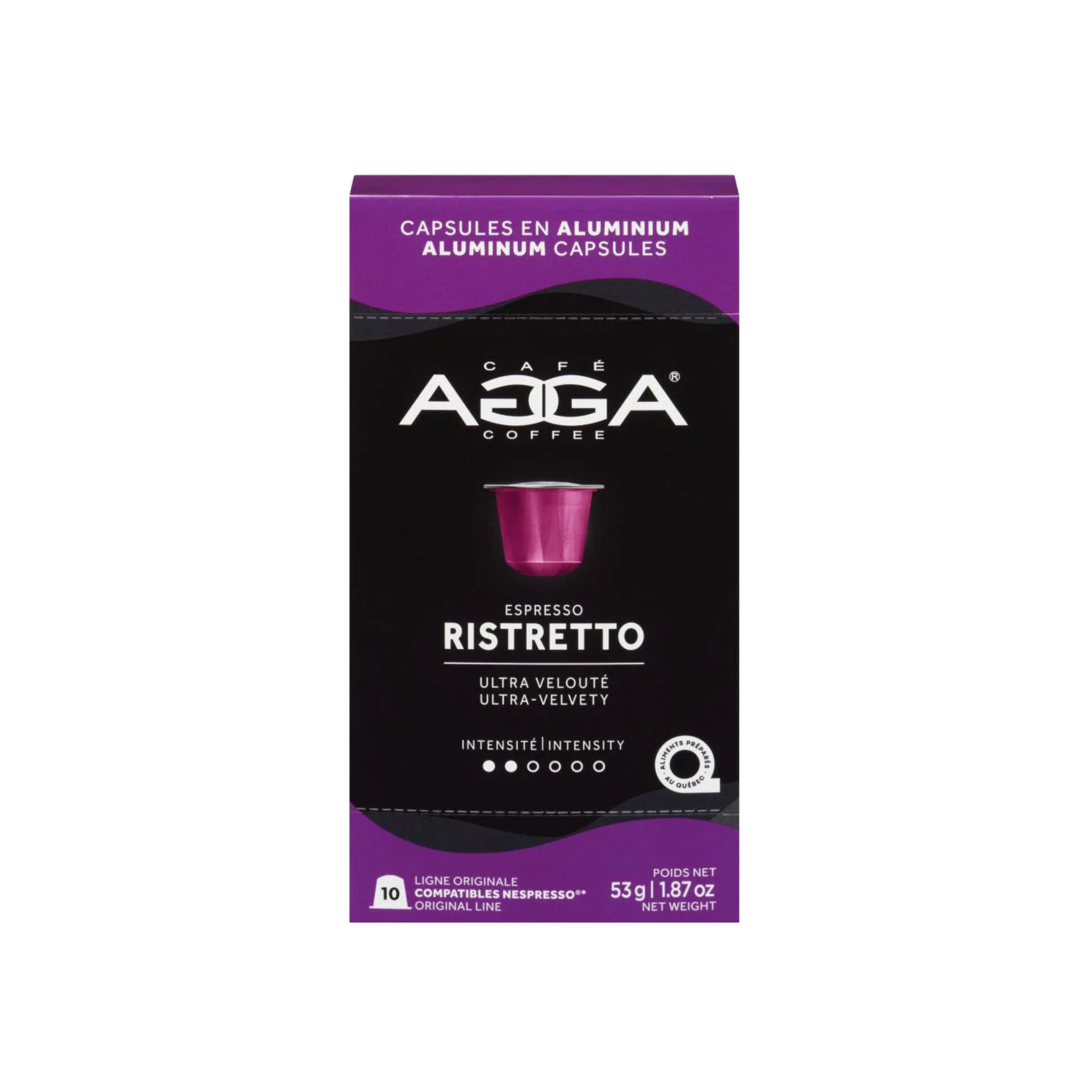 Set of 10 Ristretto coffee capsules for Nespresso® - AGGA