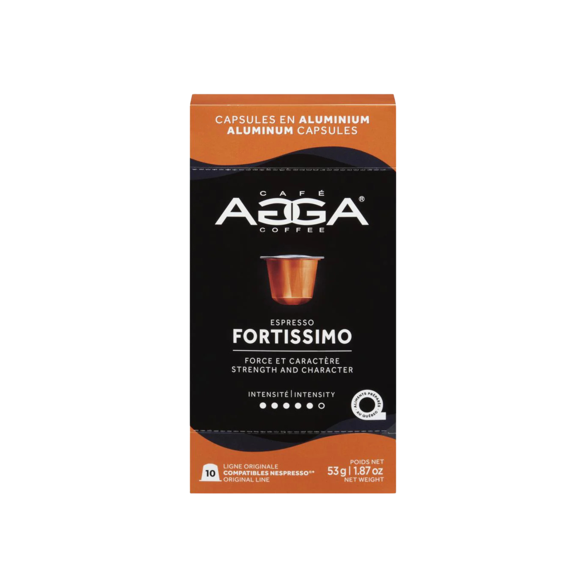 Set of 10 Fortissimo coffee capsules for Nespresso® - AGGA