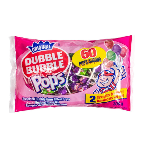 Double Bubble Gum Lollipops 306g